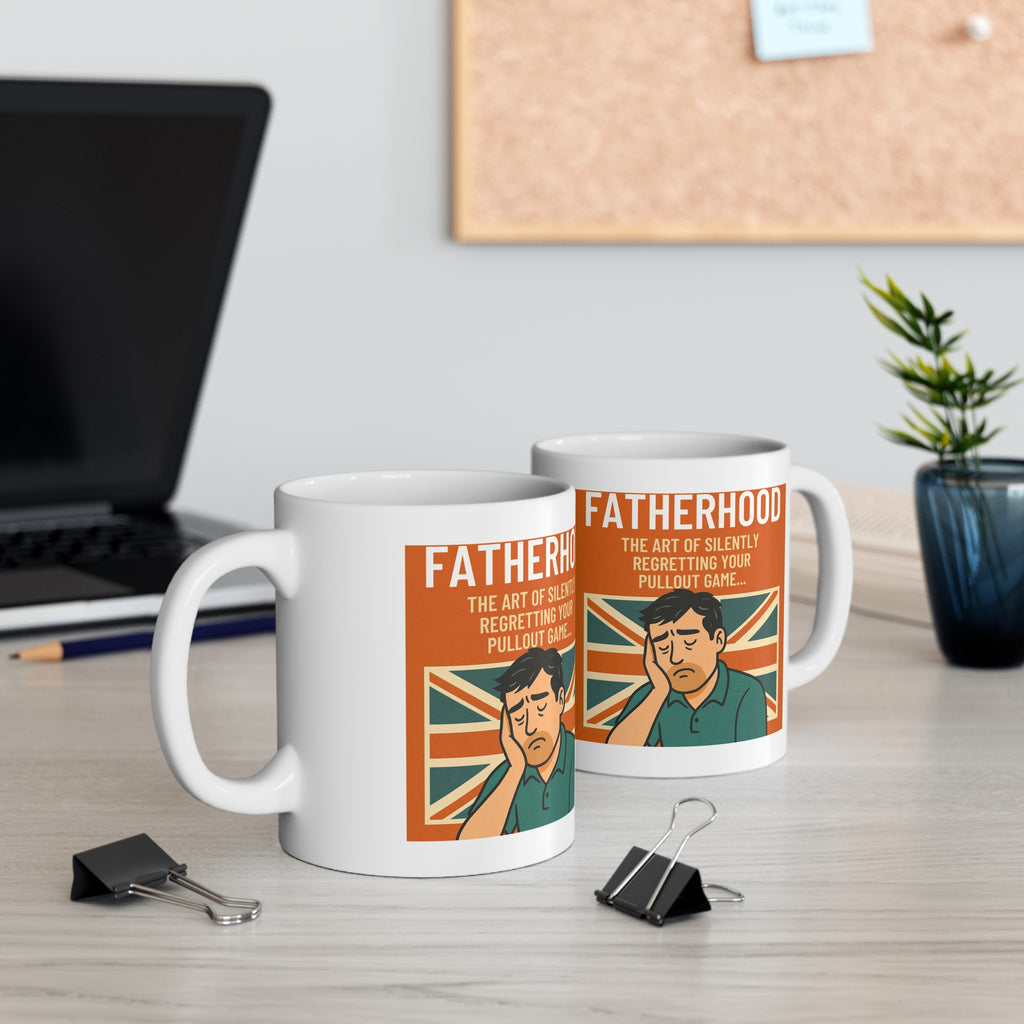 Silently Regretting Your Pullout Game - Funny Fatherhood Mug | Sarcastic Dad Gift | 11oz Dad Mug | Regretful Dad Gift | Fathers Day