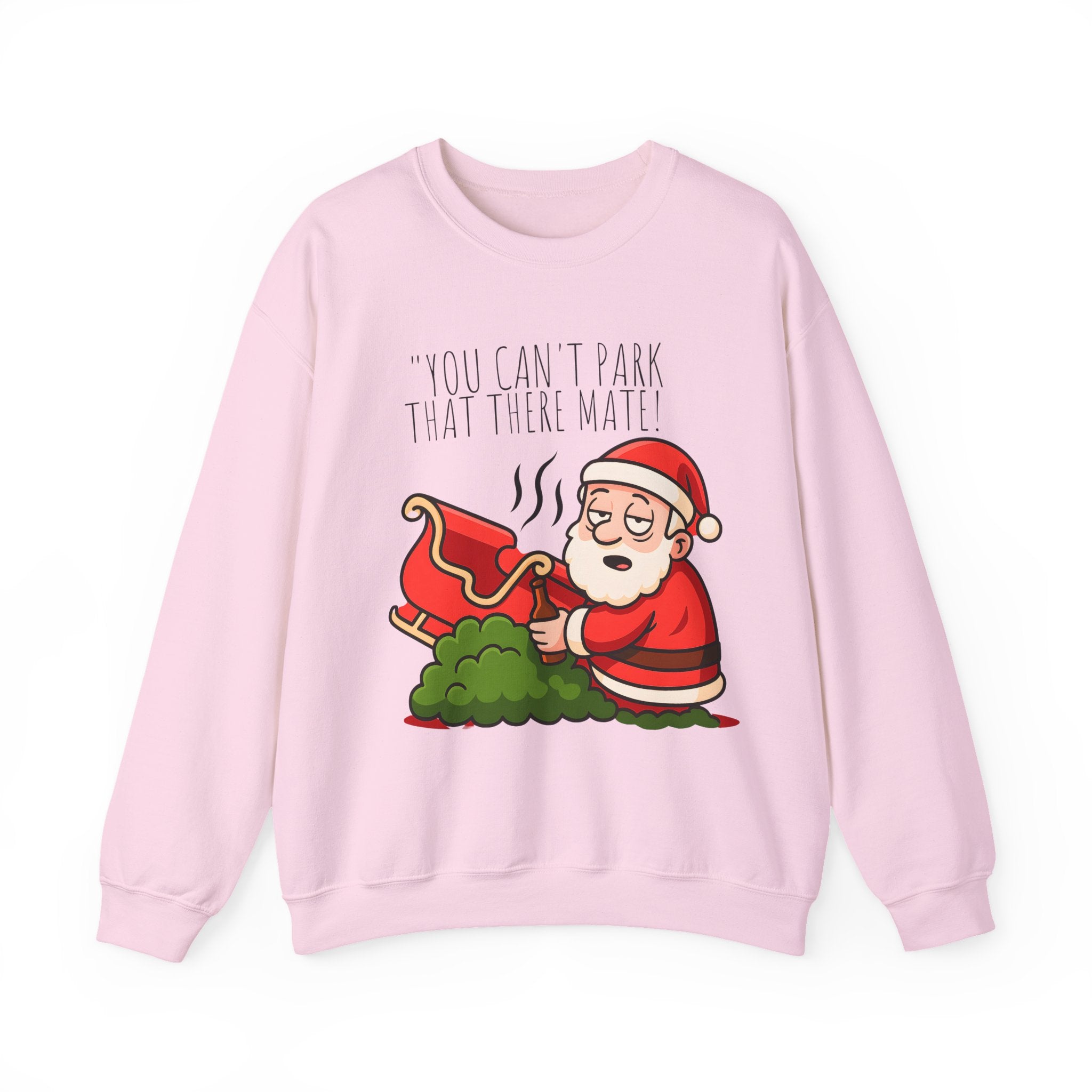 You Can't Park That There Mate! Funny British Christmas Jumper | Drunk Santa Sweatshirt | Cheeky UK Xmas Gift | Cozy Unisex Sweater