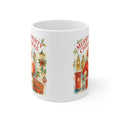 Merry Blighty Christmas Mug - Colourful Watercolour London Santa Cup | British Xmas Gift | Festive UK Holiday Mug