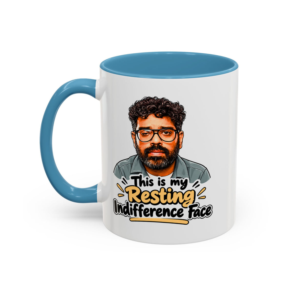 Romesh Ranganathan resting indifference face Celebrity Traitors mug, photo 4