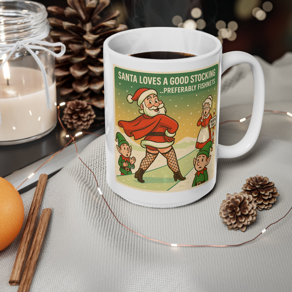 Santa Loves A Good Stocking Cup | Bad Santa Christmas Mugs, Rude, Offensive, Funny