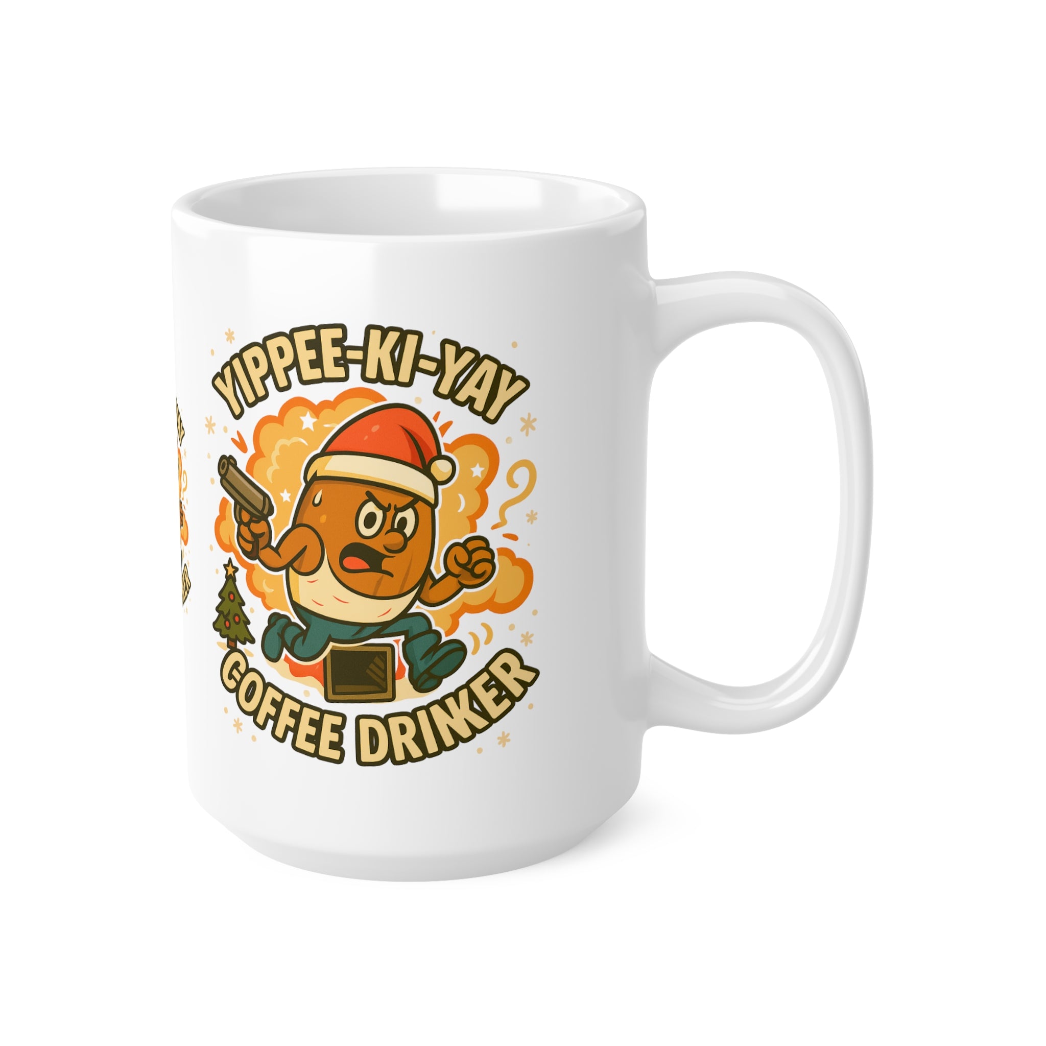 Funny Christmas Mug - Yippee-Ki-Yay Coffee Drinker Movie Parody Mug