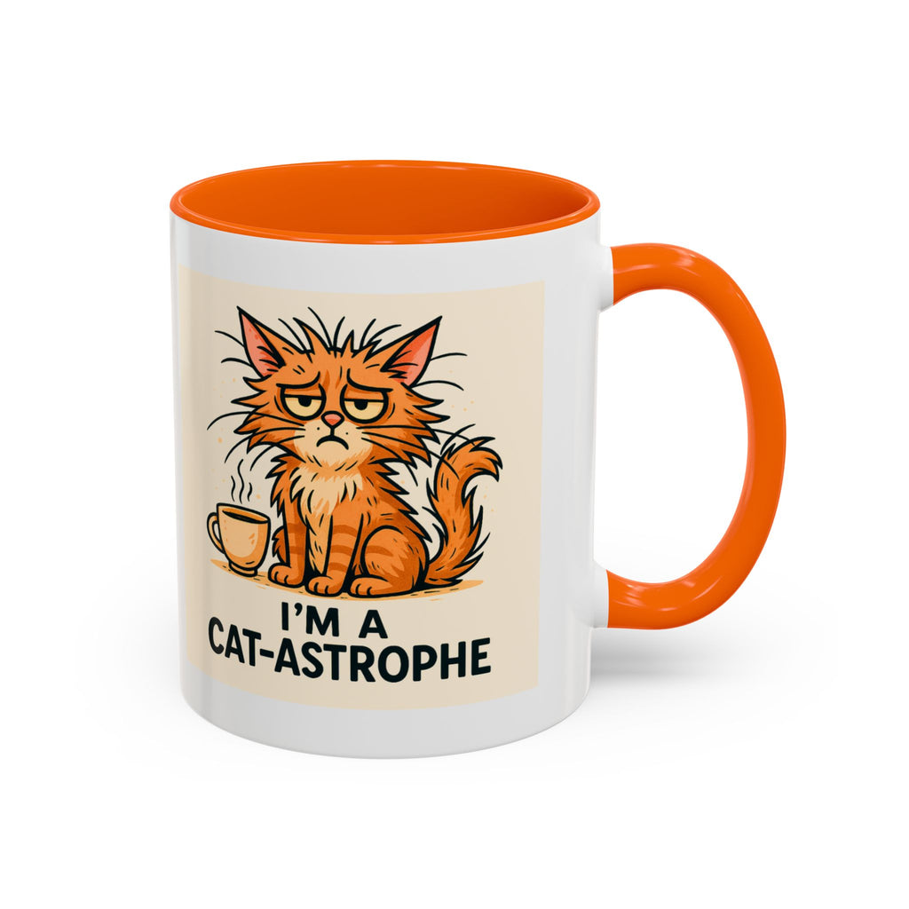 I'm A Cat-astrophe 11oz Mug | Funny Frazzled Cat Coffee Cup | Hot Mess Cat Lover Gift | Microwave & Dishwasher Safe | Whimsical Animal Mug
