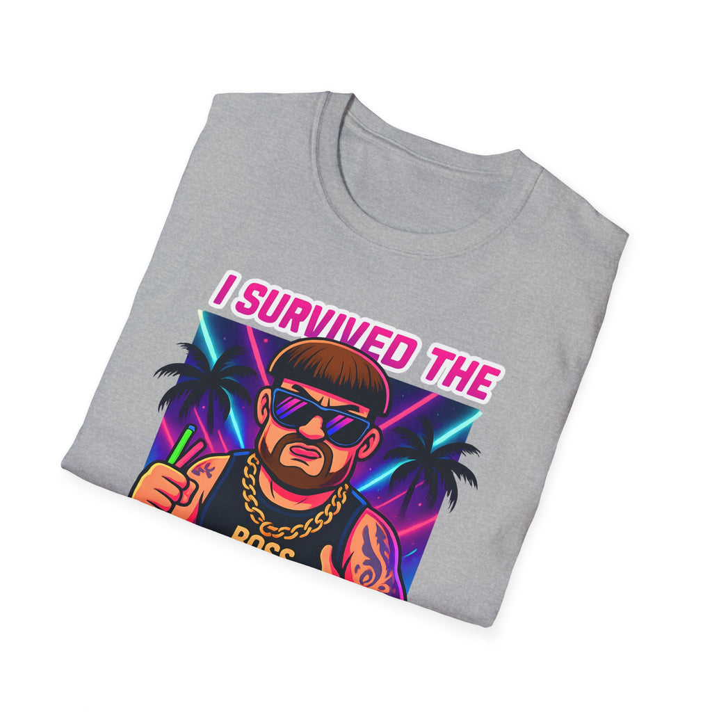 I Survived the Ibiza Final Boss T-Shirt | Funny UK Summer Meme Tee | British Pop Culture Rave Shirt | Festival Uni Gift Retro Party Tee