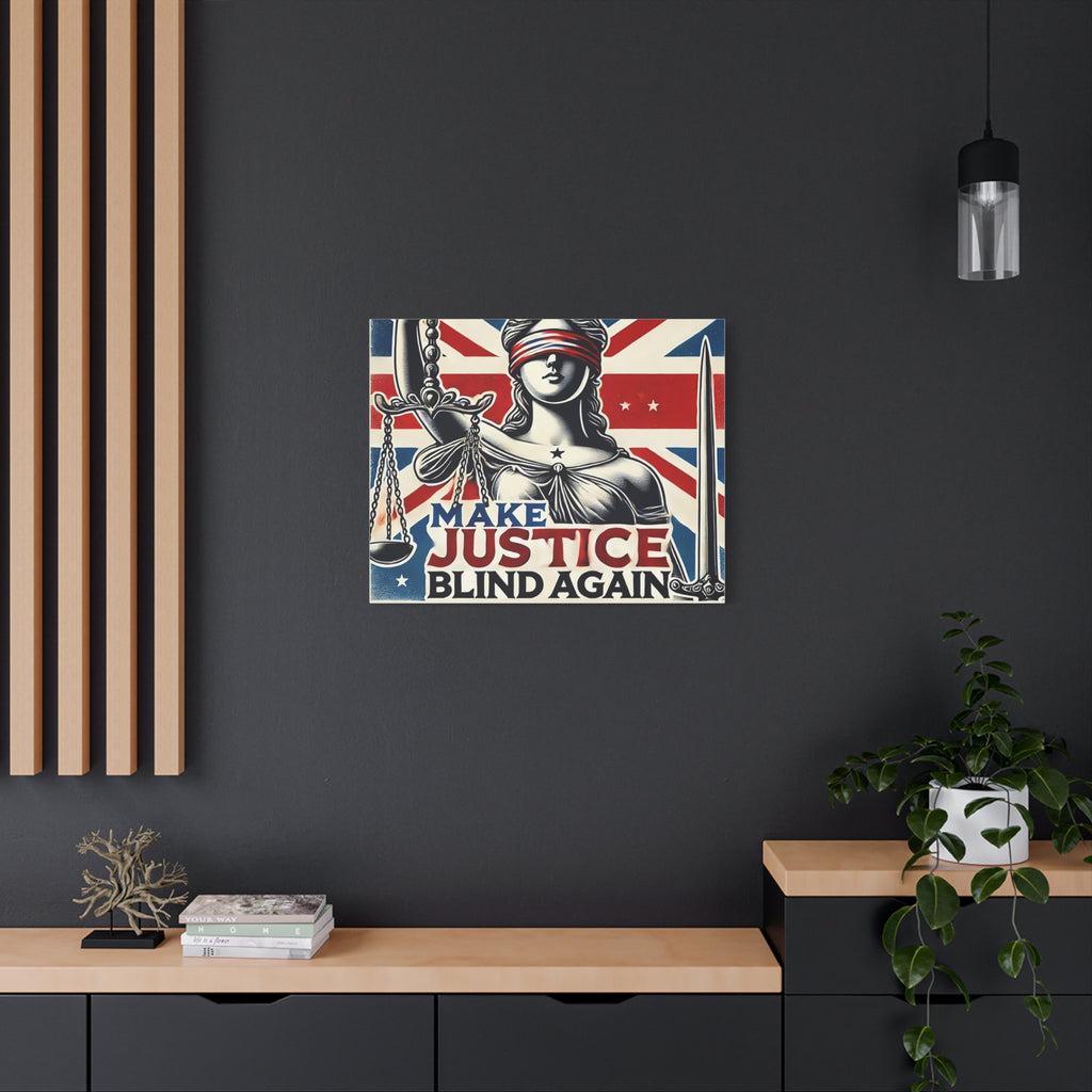 Make Justice Blind Again Wall Art | Canvas Print | Justice Is Blind Wall Decor, Legal Theme Home Decor | Free Speech Equality Artwork