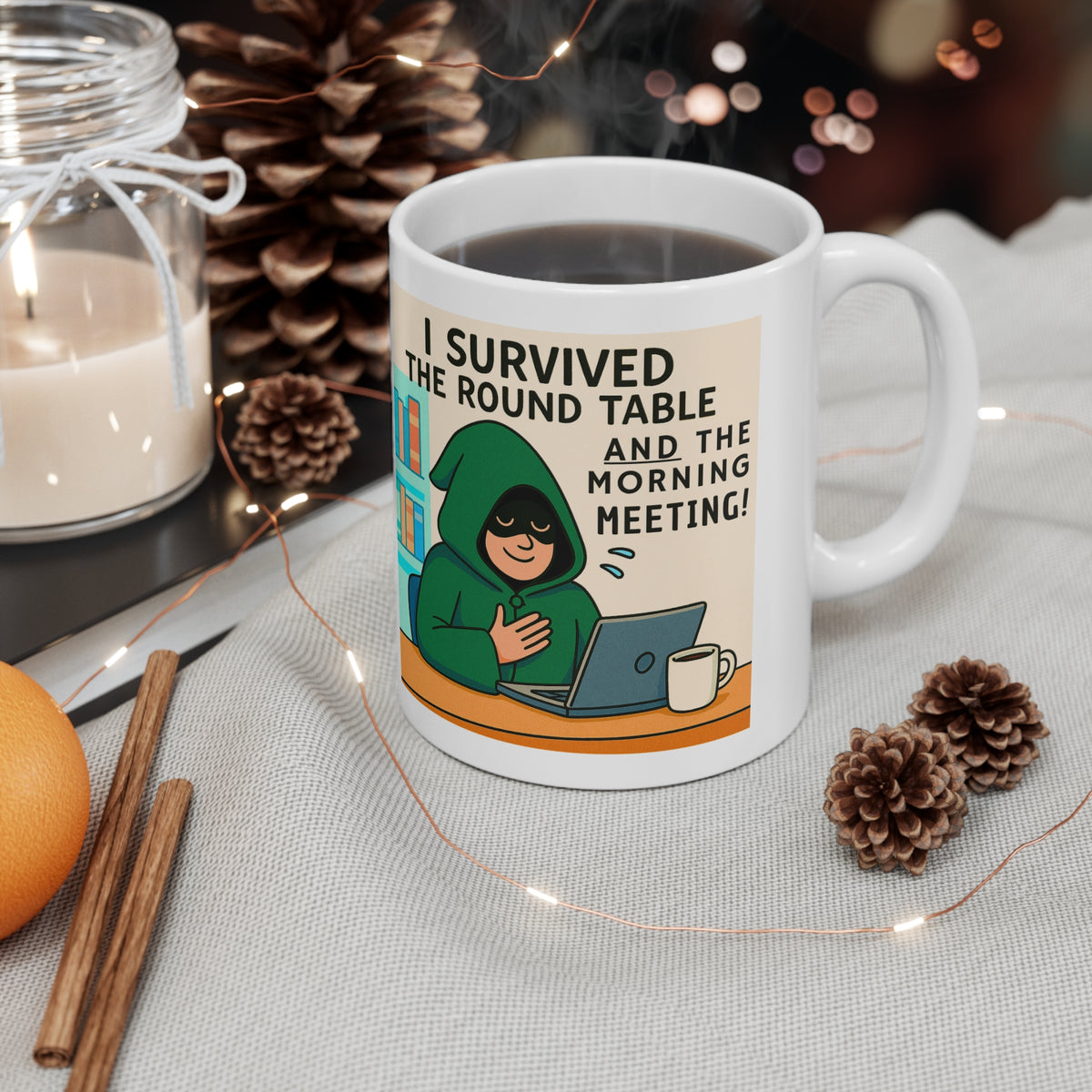 I Survived the Round Table and the Morning Meeting Traitors parody mug, photo 4
