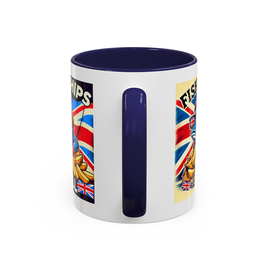 Fish & Chips n Chill Mug | Funny British Coffee Cup | Foodie Gift | Quirky UK Tea Mug | Accent Coffee Cup for Home or Office