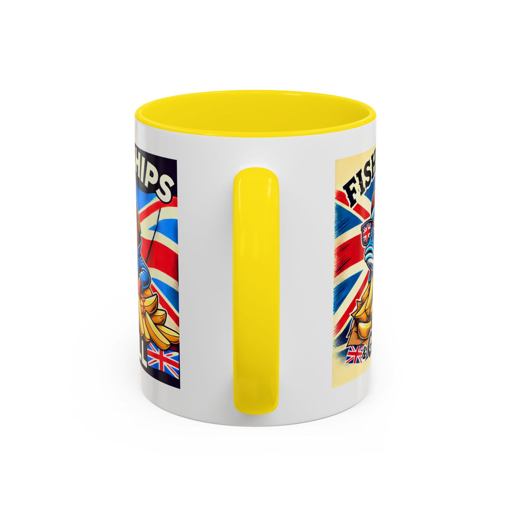 Fish & Chips n Chill Mug | Funny British Coffee Cup | Foodie Gift | Quirky UK Tea Mug | Accent Coffee Cup for Home or Office