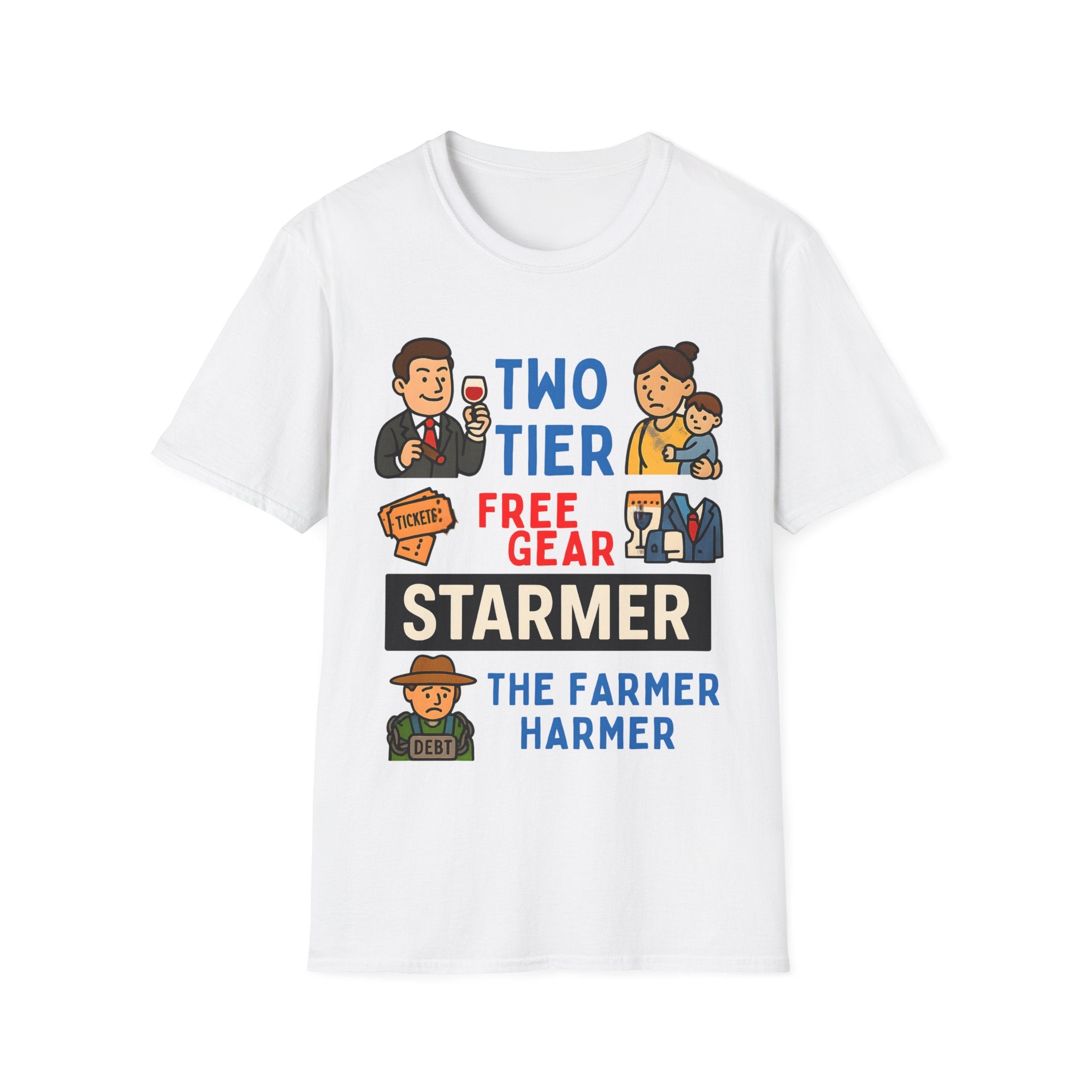 Two Tier Keir Starmer Parody T-Shirt | Funny Political Satire Unisex Tee | Free Speech & Patriotic Freedom Meme Shirt