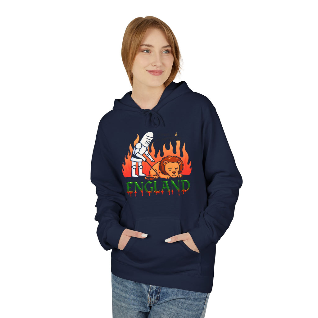 C'mon Do Something Funny England Meme Unisex Hoodie | Sad Lion & Knight Cartoon National Pride Jumper | English Pride Sweater