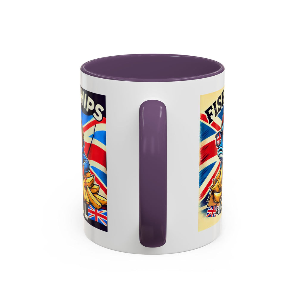 Fish & Chips n Chill Mug | Funny British Coffee Cup | Foodie Gift | Quirky UK Tea Mug | Accent Coffee Cup for Home or Office