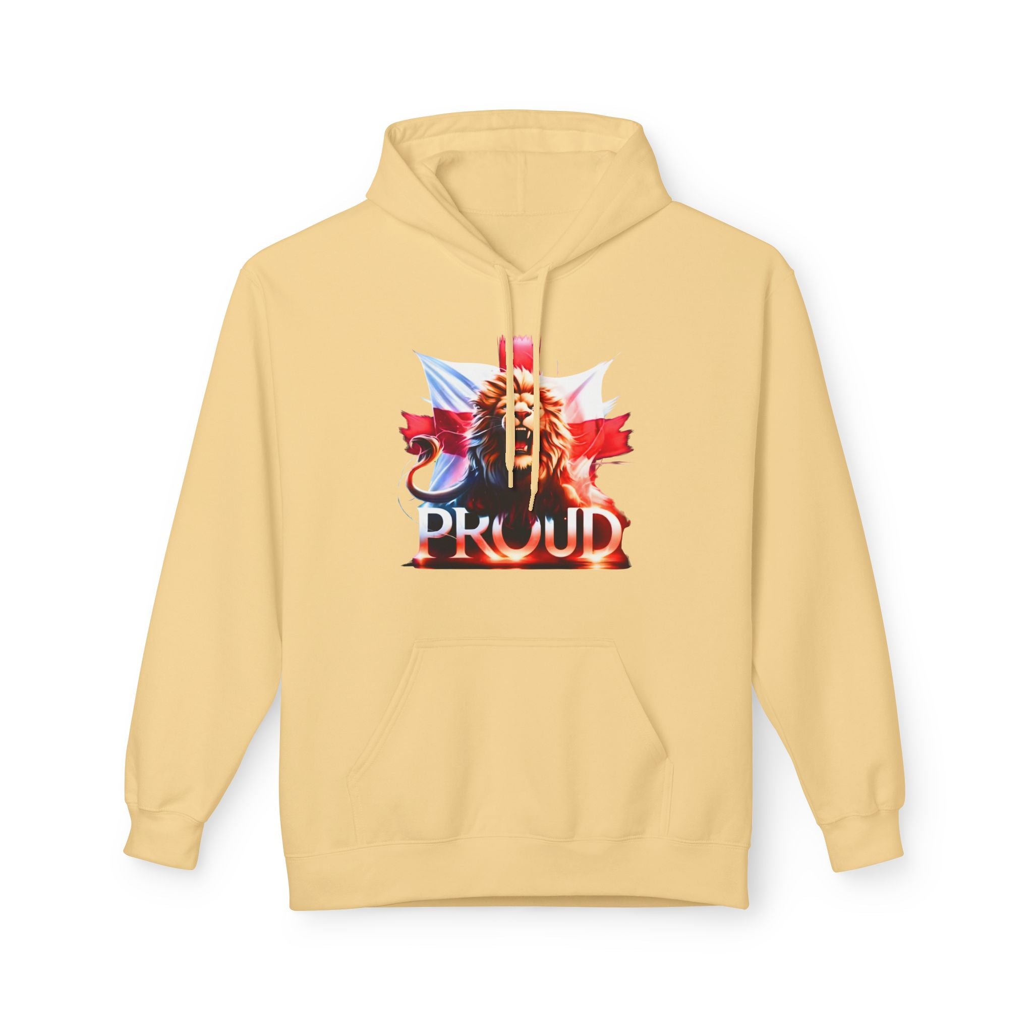 Proud Lion Unisex Hoodie | English Flag St. George Cross Hoodie | Patriotic England Gift | Raise the Colours Jumper