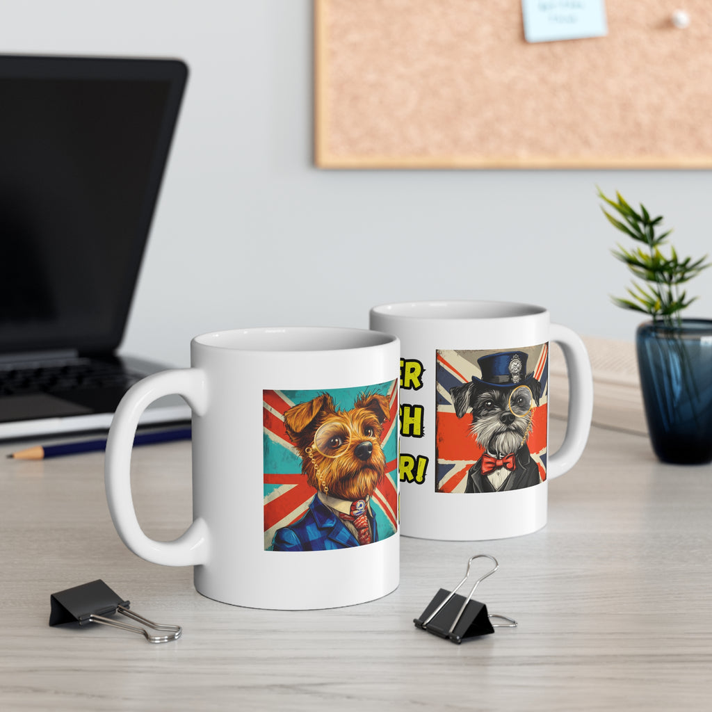 Proper British Woofer ceramic mug | Novelty Patriotic Cup for Dog and Animal Lovers | Gift for Tea Drinkers