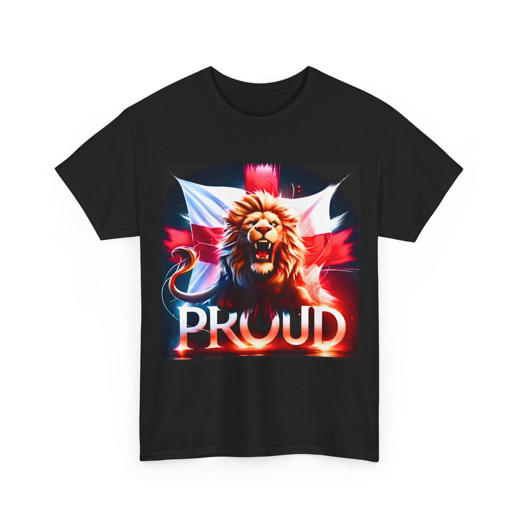 Proud Lion Unisex Cotton Tee | English Patriot Shirt | MEGA | Patriotic UK T-Shirt | Statement Shirt | National Pride Rally Merch