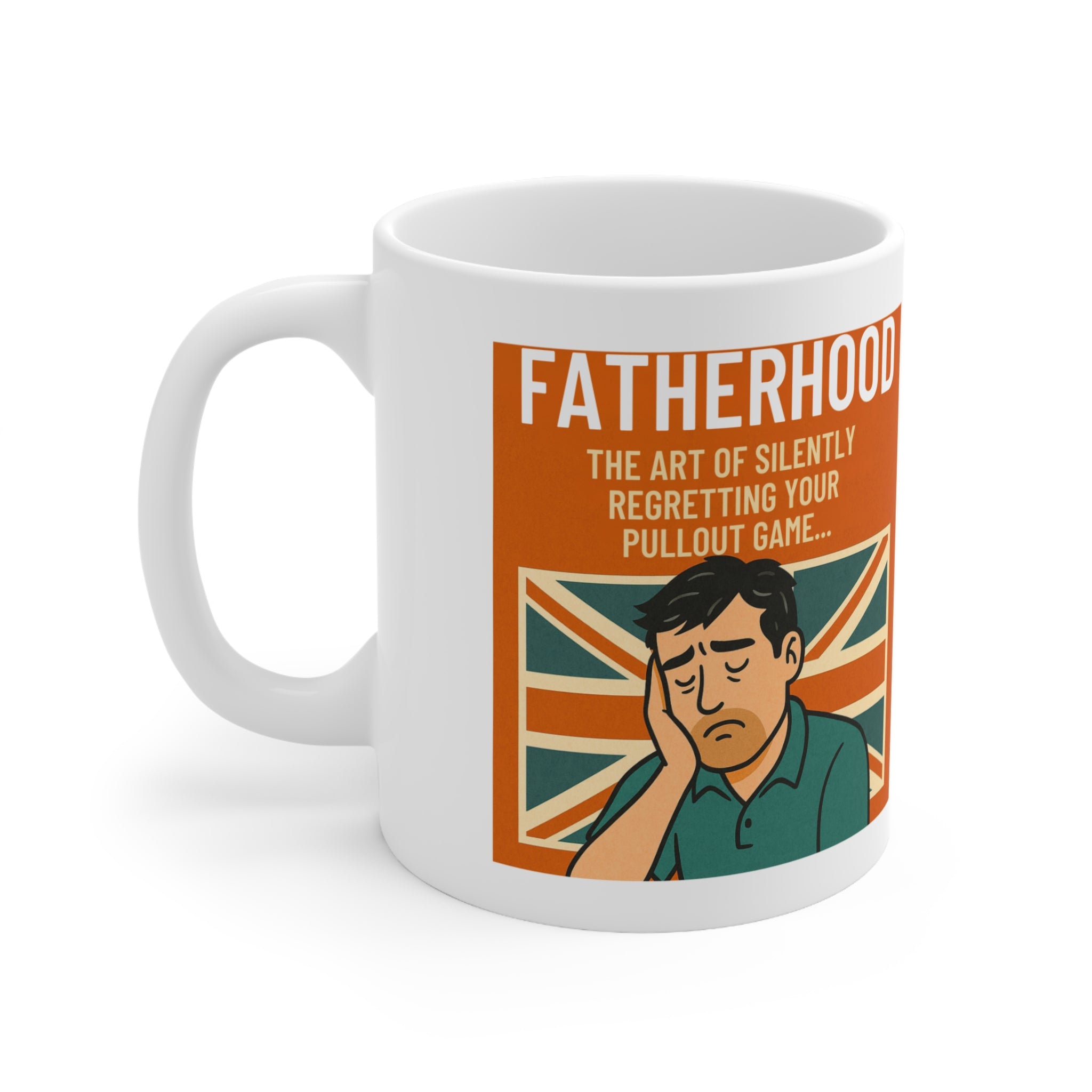 Silently Regretting Your Pullout Game - Funny Fatherhood Mug | Sarcastic Dad Gift | 11oz Dad Mug | Regretful Dad Gift | Fathers Day