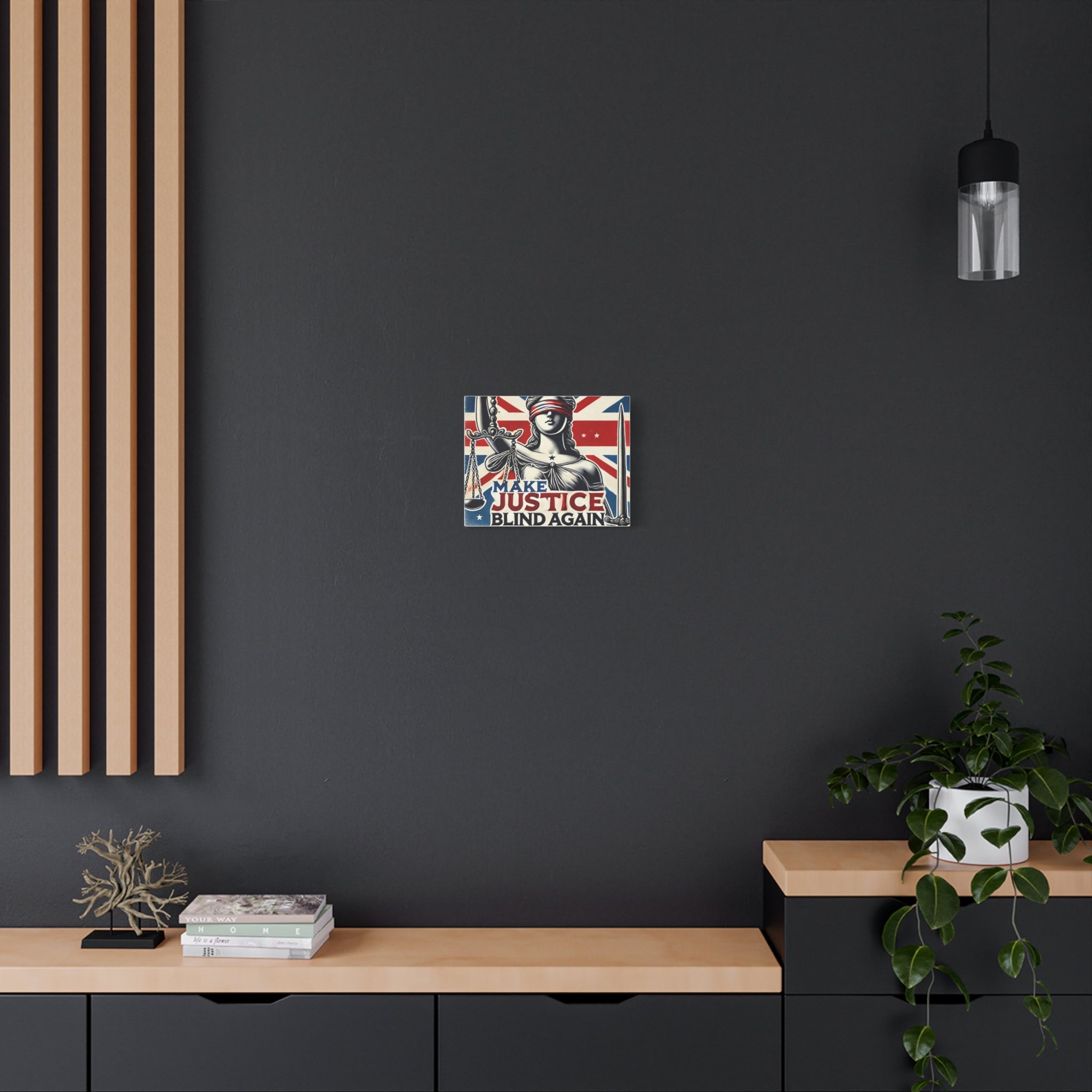 Make Justice Blind Again Wall Art | Canvas Print | Justice Is Blind Wall Decor, Legal Theme Home Decor | Free Speech Equality Artwork