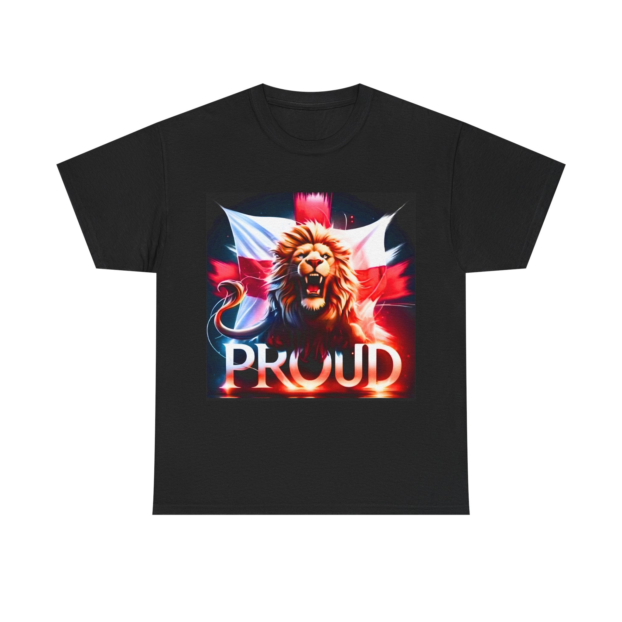 Proud Lion Unisex Cotton Tee | English Patriot Shirt | MEGA | Patriotic UK T-Shirt | Statement Shirt | National Pride Rally Merch