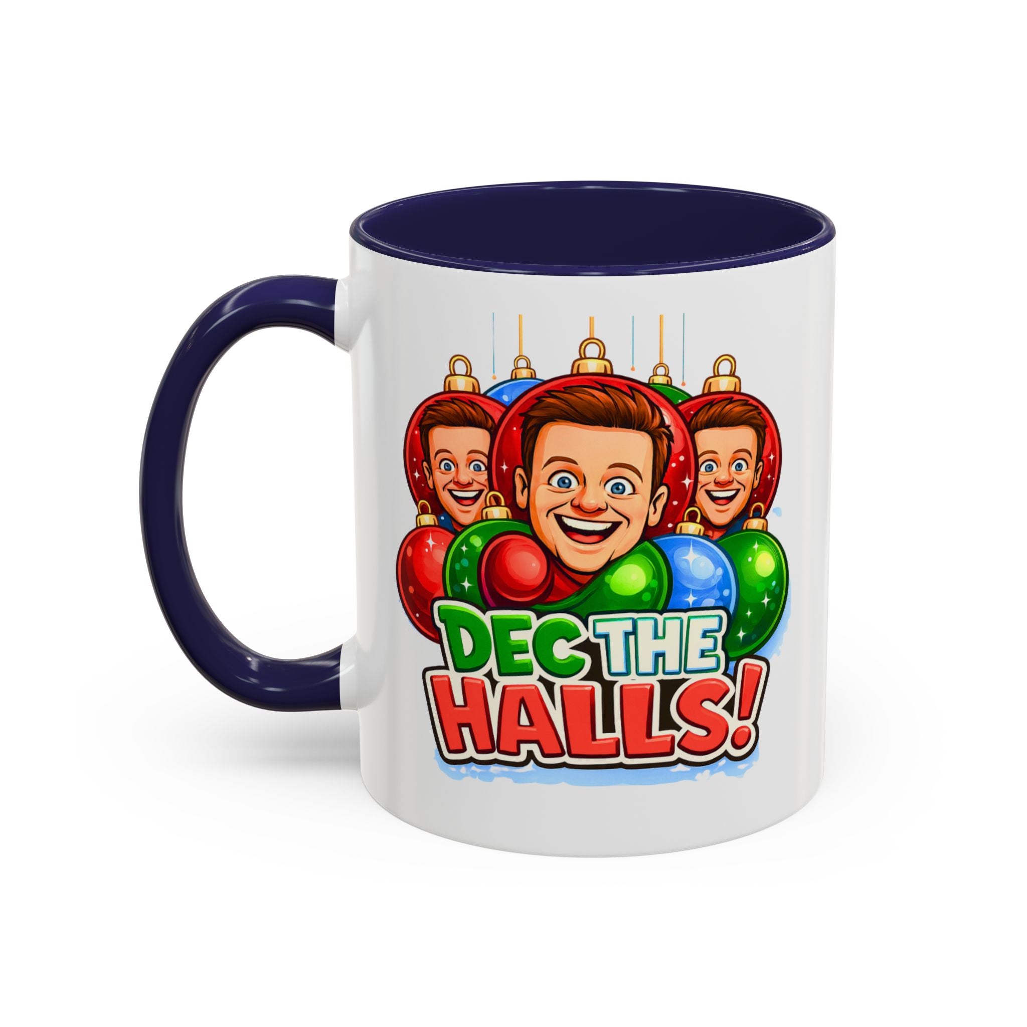 Funny Christmas Pun Mug for UK Comedy Duo Fans | Dec the Halls and Anta Claus Design
