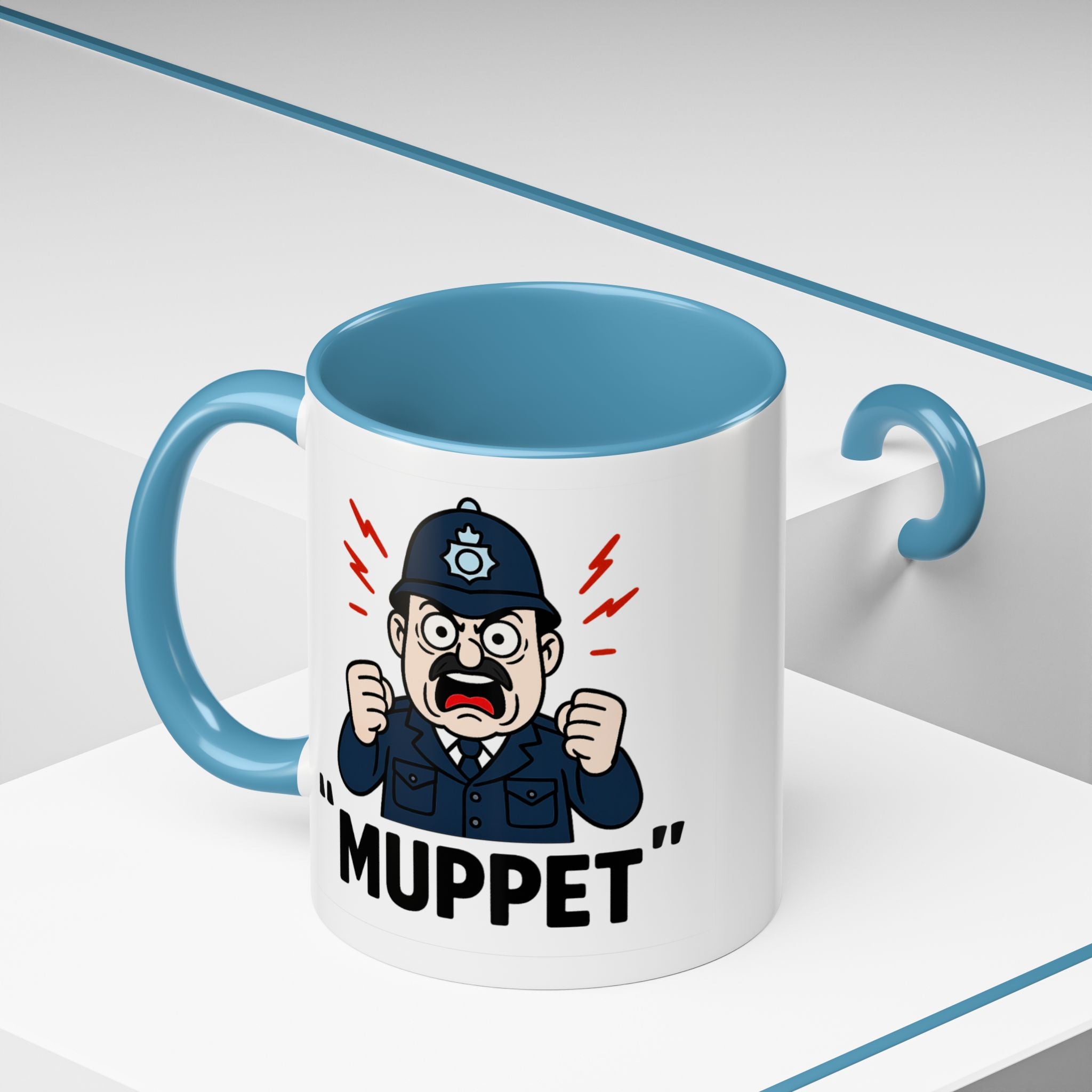 MUPPET Policeman Parody Coffee Cup | 11oz Funny Meme Mug | Free Speech Satire Gift | UK Gag Gift