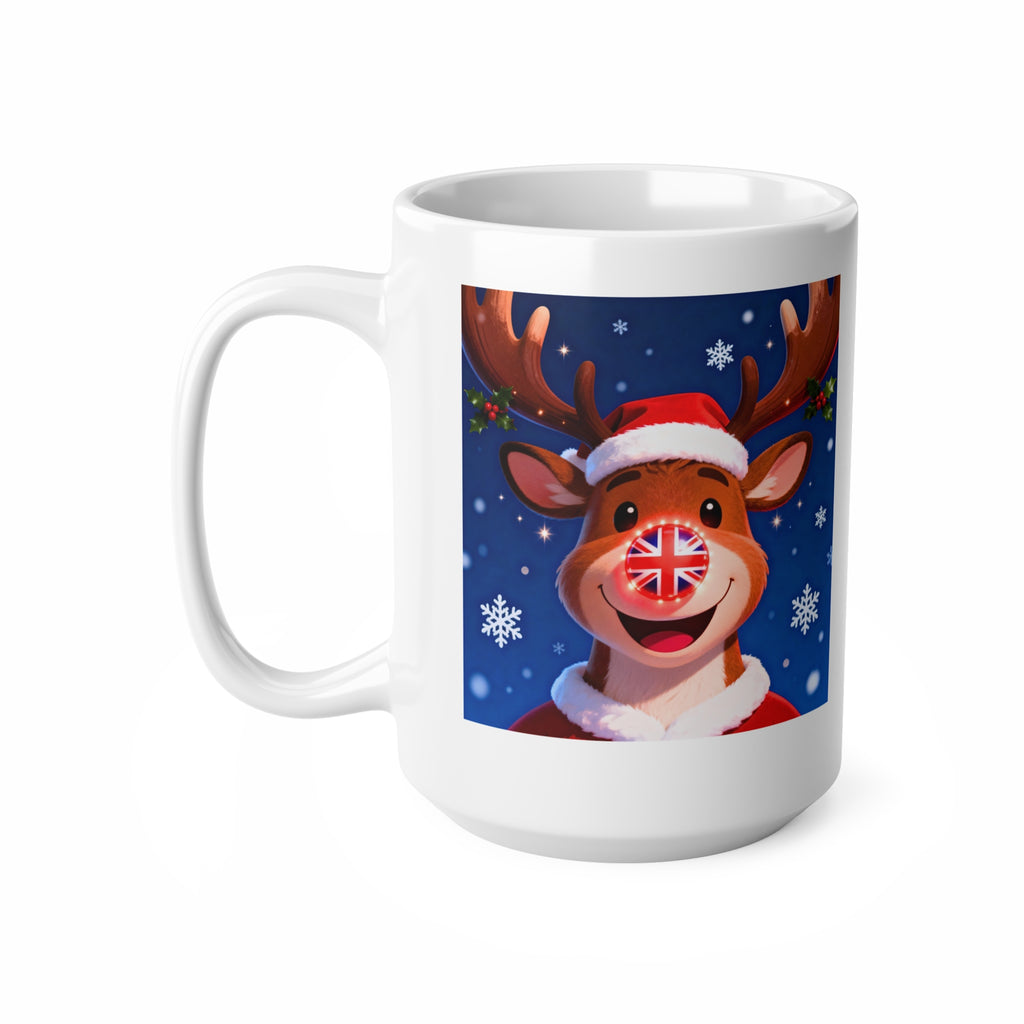 Union Jack Rudolph Reindeer Christmas Mug | Cute British Themed Christmas Mug
