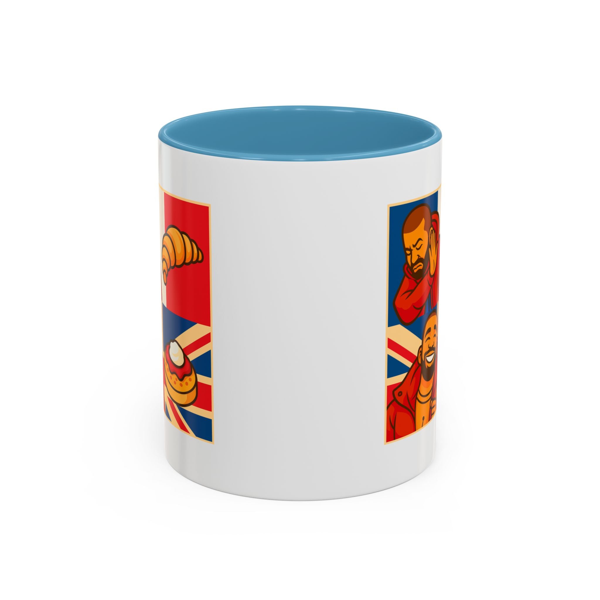 Funny British Croissant Vs Crumpet Mug - UK Patriot Drake Meme Gift | Anti-French Tea Humour | Funny Foodie Present | Union Jack Coffee Cup