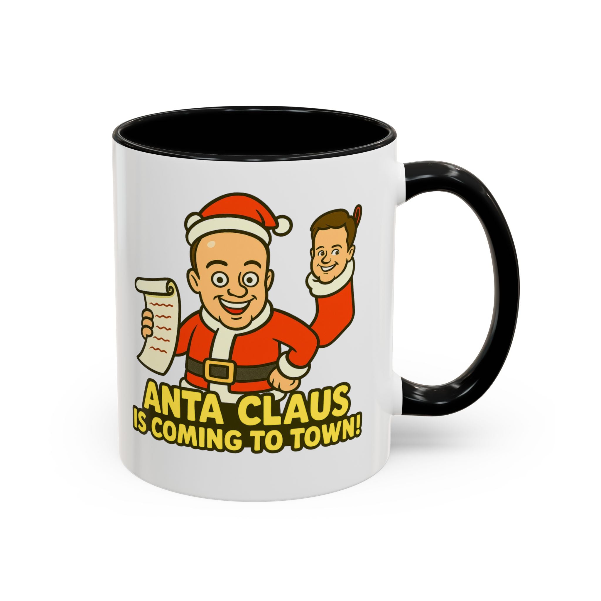Funny Christmas Pun Mug for UK Comedy Duo Fans | Dec the Halls and Anta Claus Design