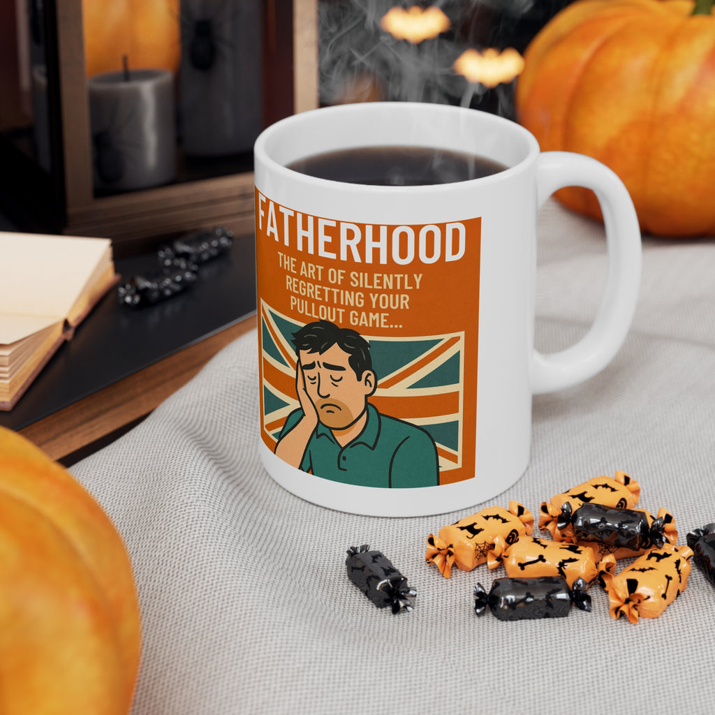 Silently Regretting Your Pullout Game - Funny Fatherhood Mug | Sarcastic Dad Gift | 11oz Dad Mug | Regretful Dad Gift | Fathers Day