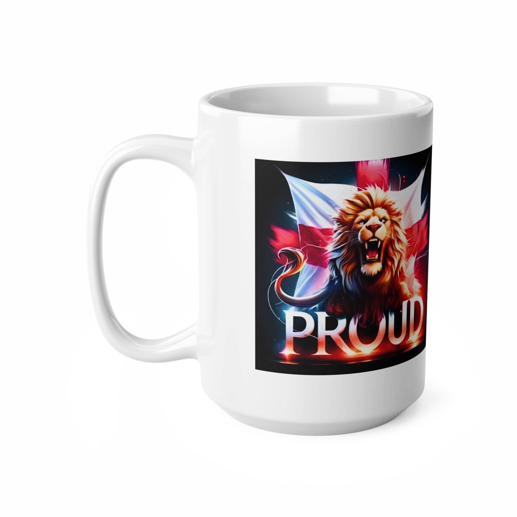 English Lion Patriot Mug | England Flag Coffee Cup | National Pride Gift | St. George's Cross England Tea Mug