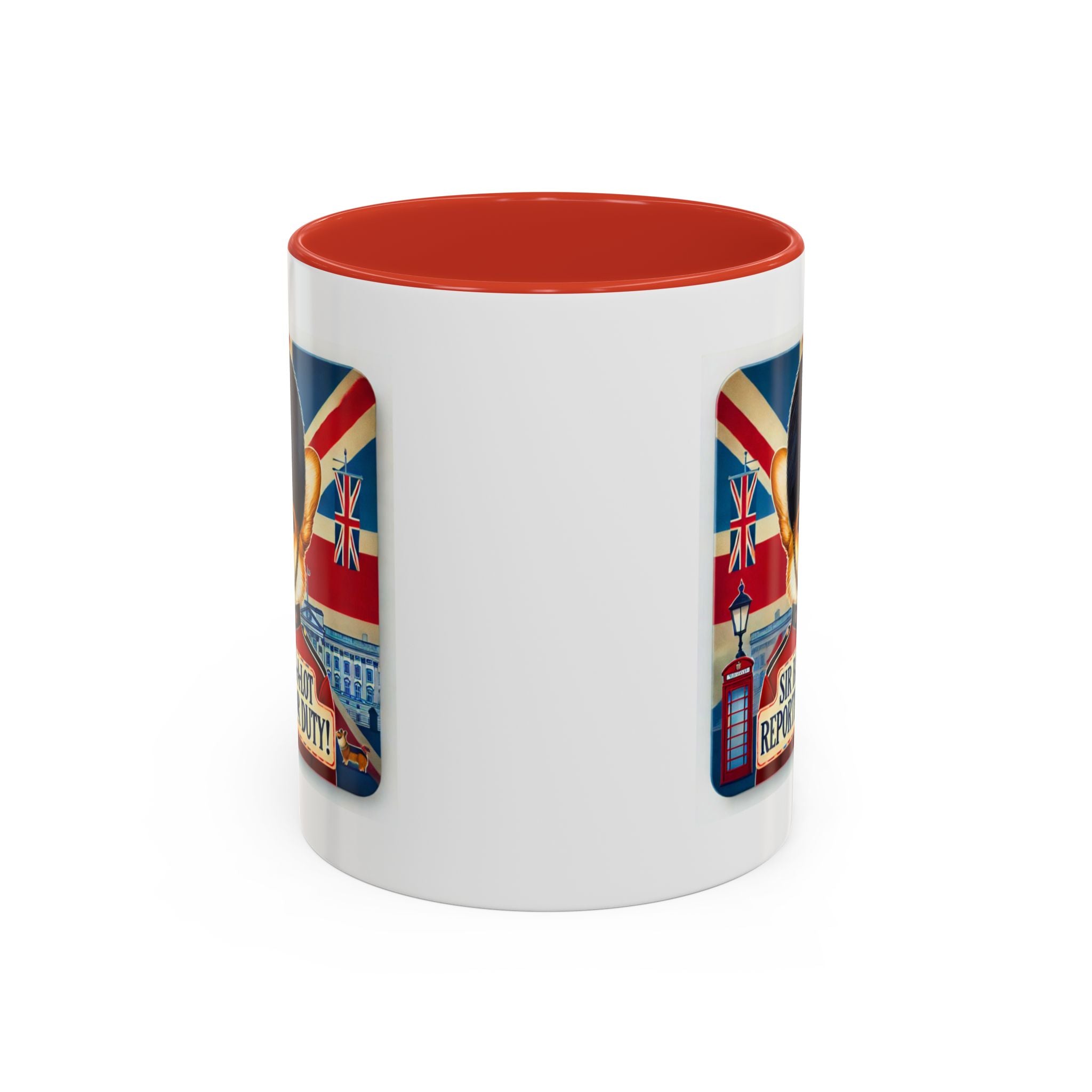Sir Barks-a-Lot Accent Coffee Mug | Patriotic British Doggy Design | Whimsical 11oz Cup Multiple Colors | Lead & BPA-Free, C-Shaped Handle