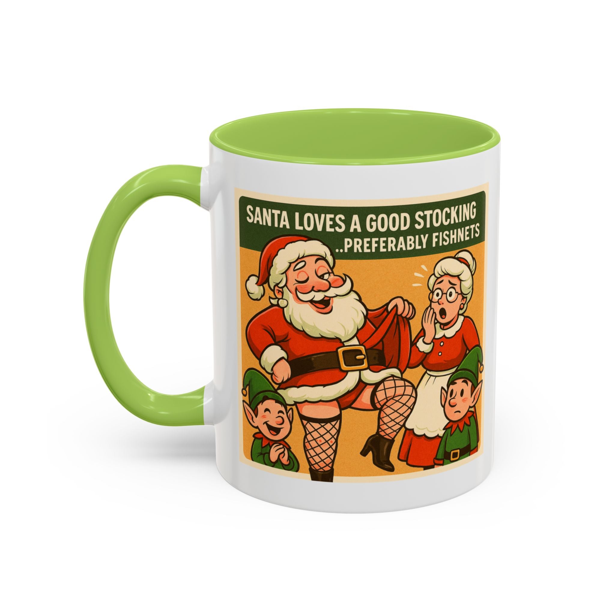Santa Loves a Good Stocking Coffee Mug | Bad Santa Christmas Mugs, Rude, Offensive, Funny