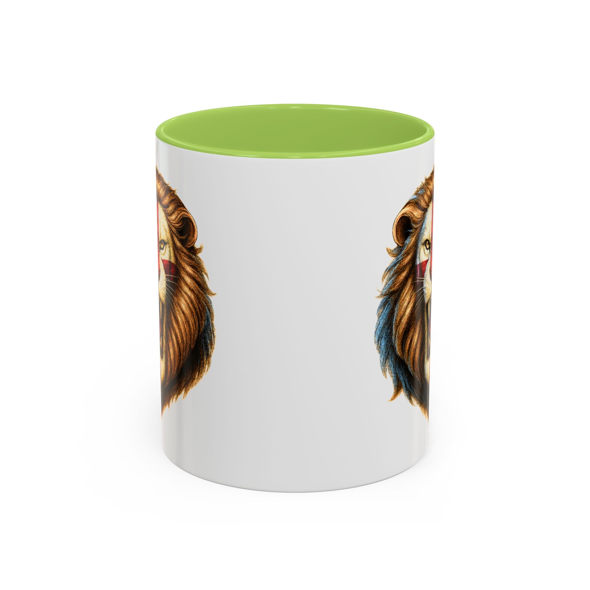 Roaring English Lion Accent Mug | St. George's Cross Patriotic Coffee Cup | Funny Medieval England Gift in Glossy Finish