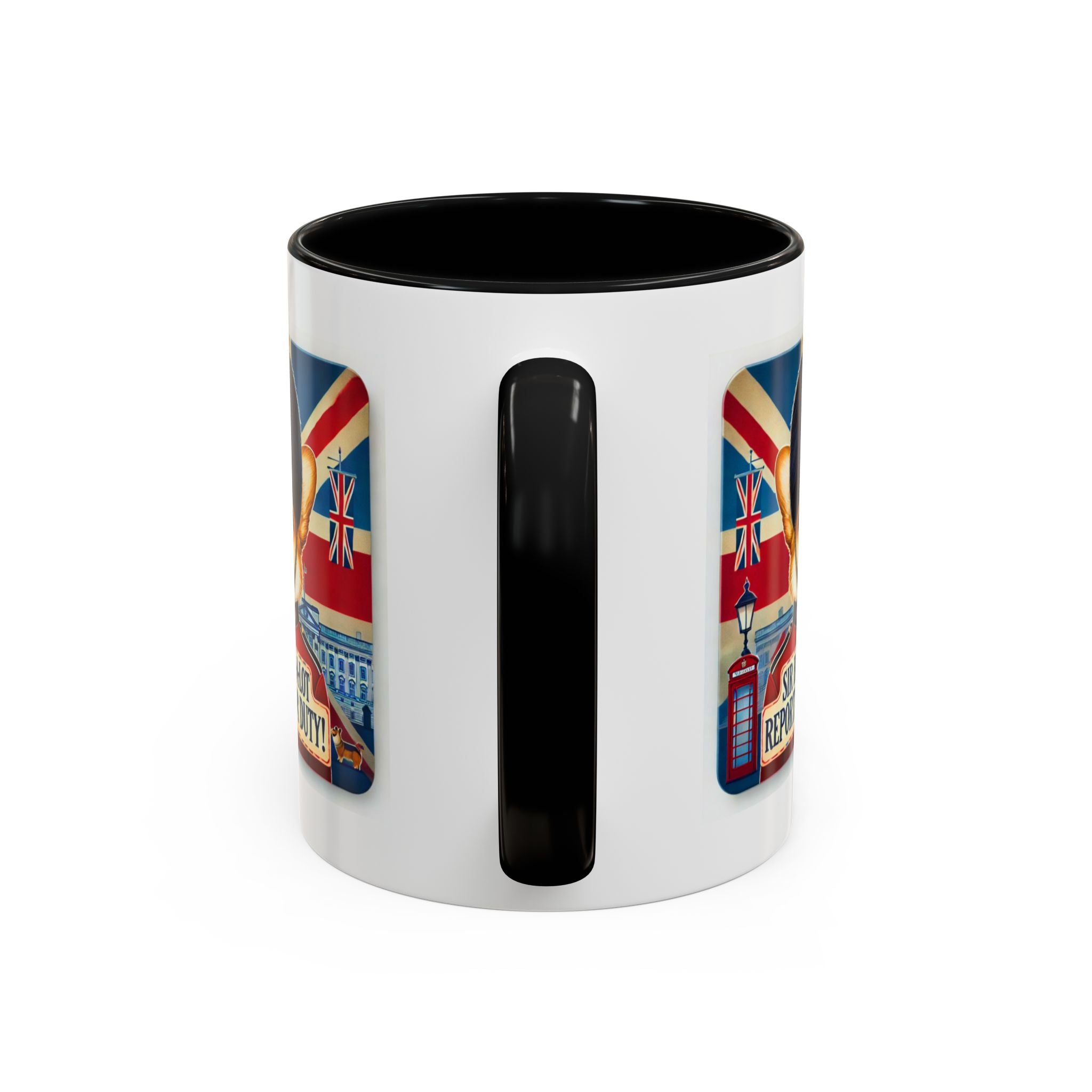 Sir Barks-a-Lot Accent Coffee Mug | Patriotic British Doggy Design | Whimsical 11oz Cup Multiple Colors | Lead & BPA-Free, C-Shaped Handle