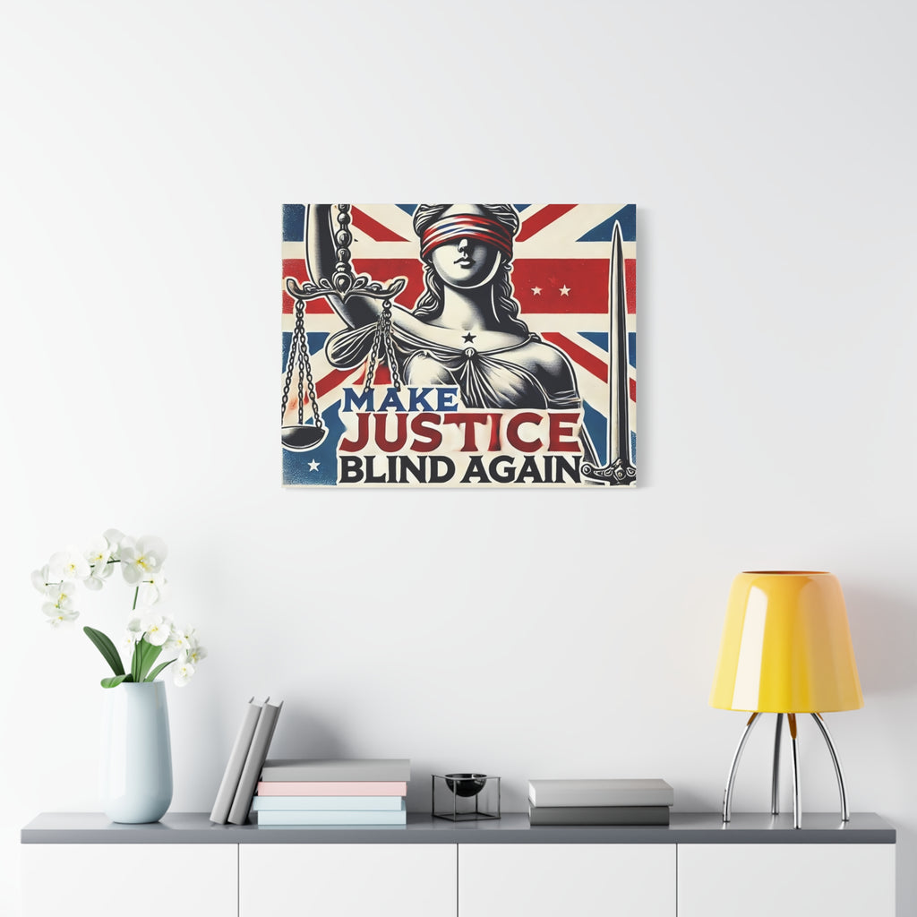 Make Justice Blind Again Wall Art | Canvas Print | Justice Is Blind Wall Decor, Legal Theme Home Decor | Free Speech Equality Artwork