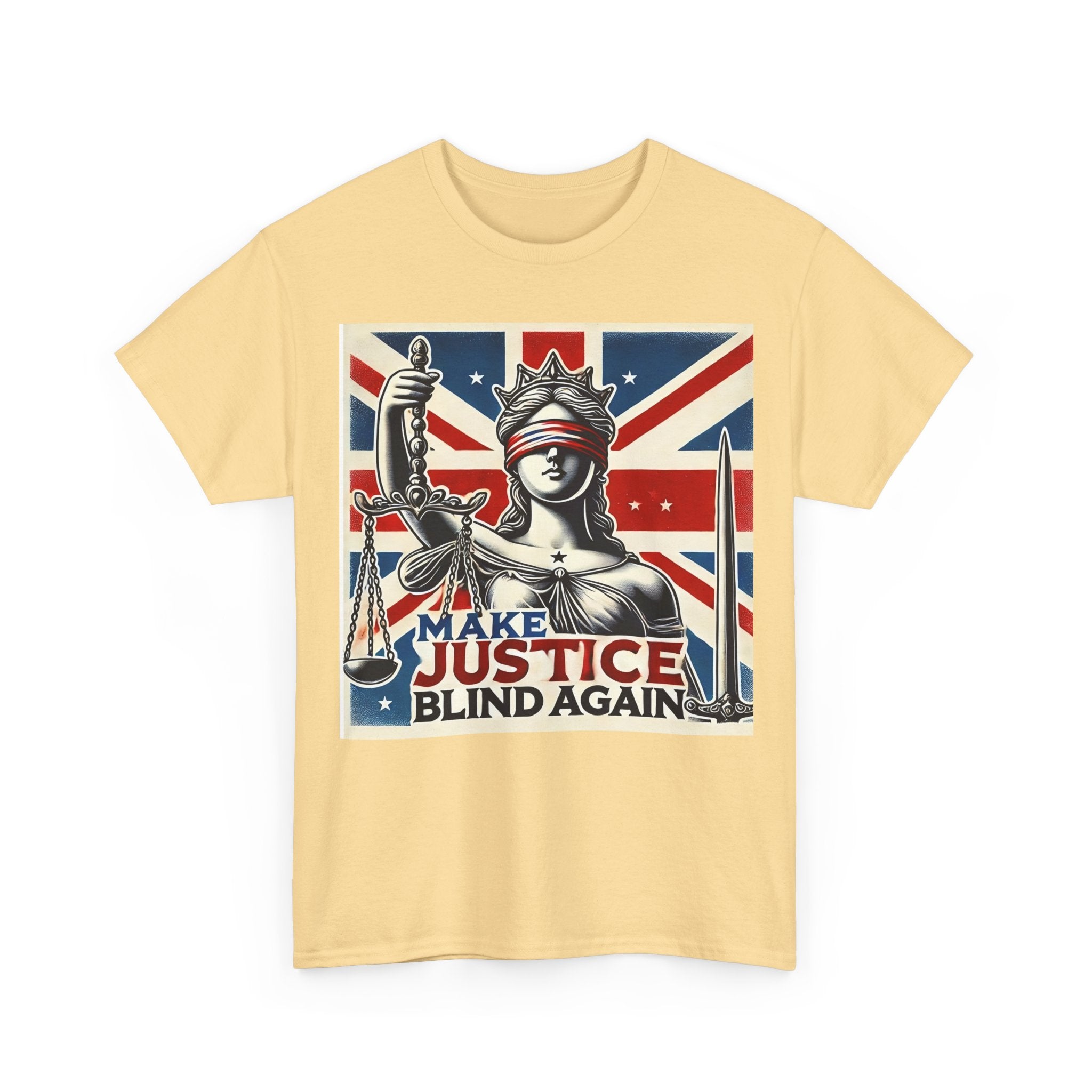 Make Justice Blind Again - Unisex T-shirt, Free Speech Rally Tee, Political Statement Protest Shirt
