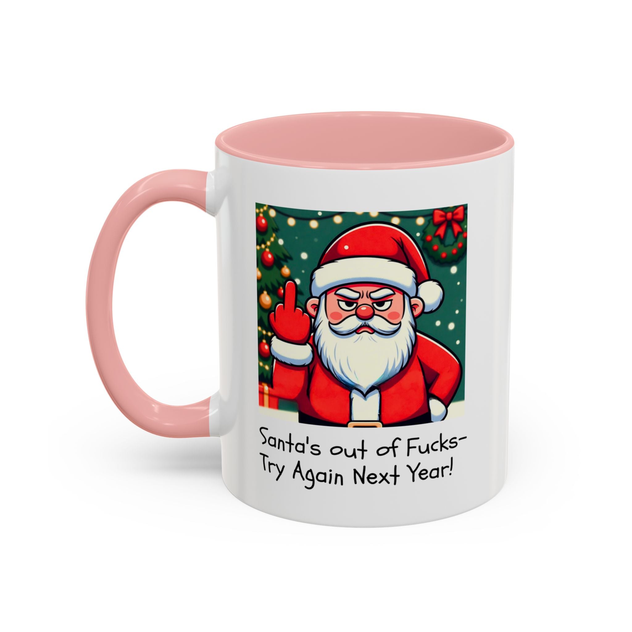 Bad Santa Middle Finger Mug | Rude and Offensive Christmas Funny Gag Gift