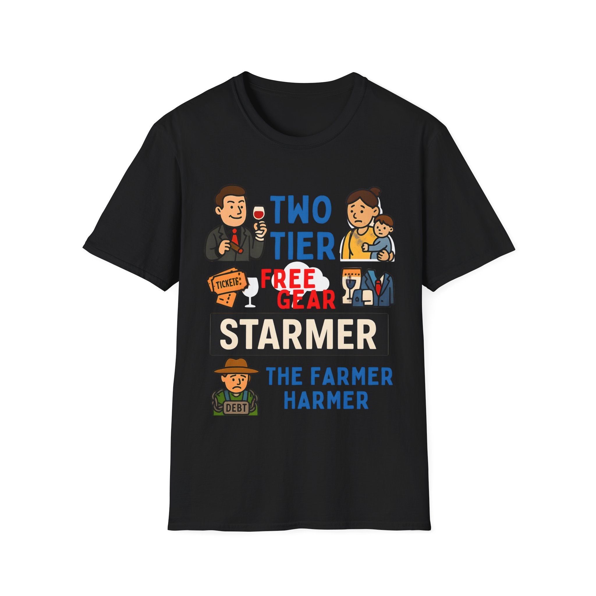 Two Tier Keir Starmer Parody T-Shirt | Funny Political Satire Unisex Tee | Free Speech & Patriotic Freedom Meme Shirt