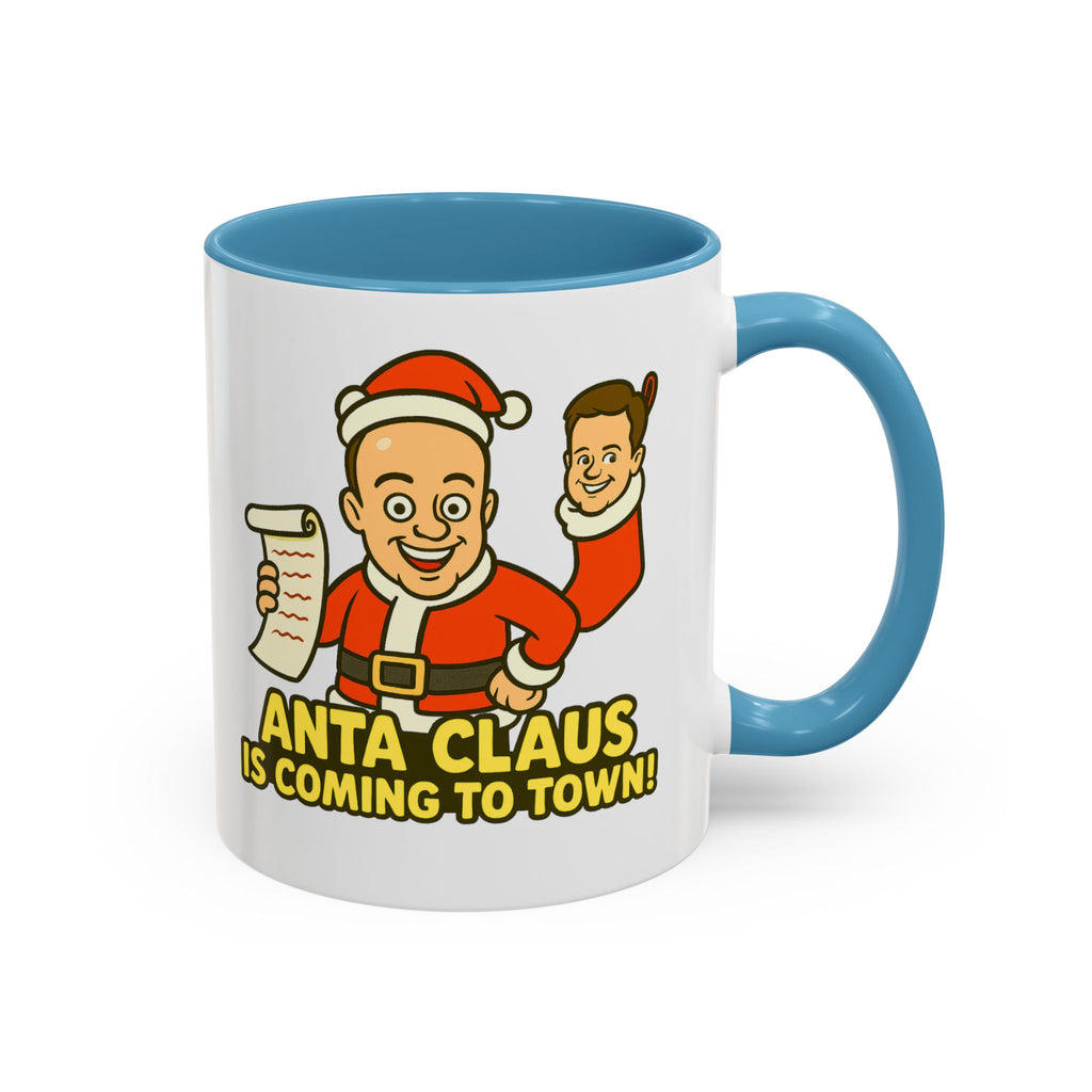Funny Christmas Pun Mug for UK Comedy Duo Fans | Dec the Halls and Anta Claus Design
