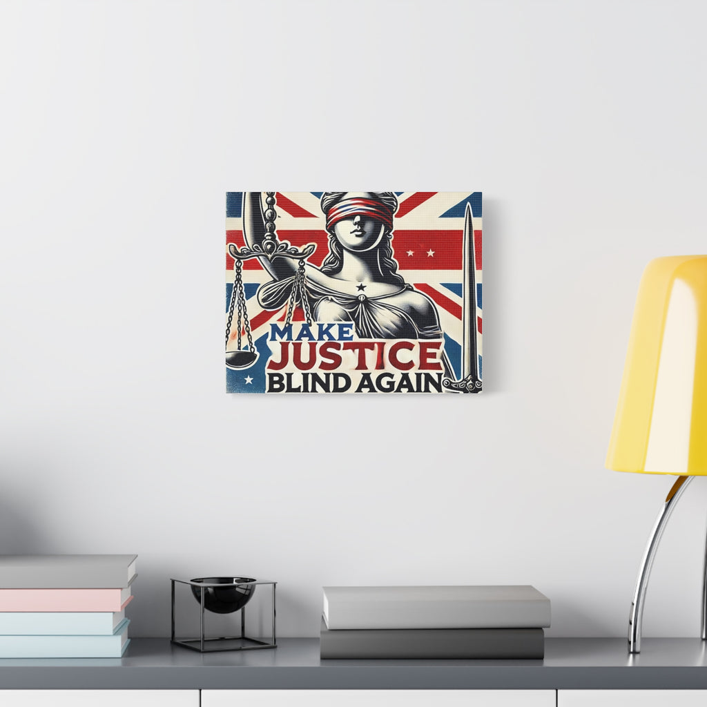 Make Justice Blind Again Wall Art | Canvas Print | Justice Is Blind Wall Decor, Legal Theme Home Decor | Free Speech Equality Artwork