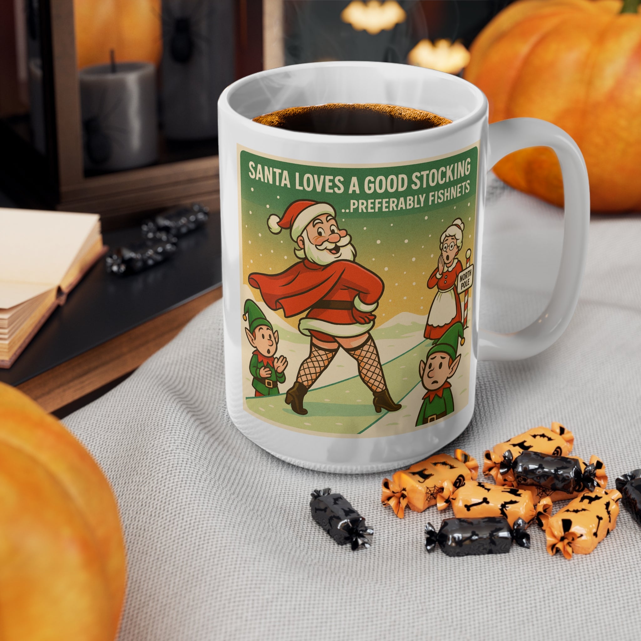 Santa Loves A Good Stocking Cup | Bad Santa Christmas Mugs, Rude, Offensive, Funny