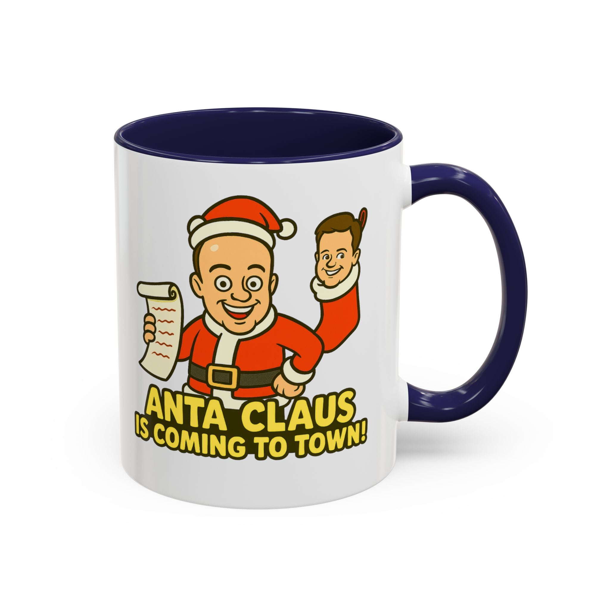 Funny Christmas Pun Mug for UK Comedy Duo Fans | Dec the Halls and Anta Claus Design