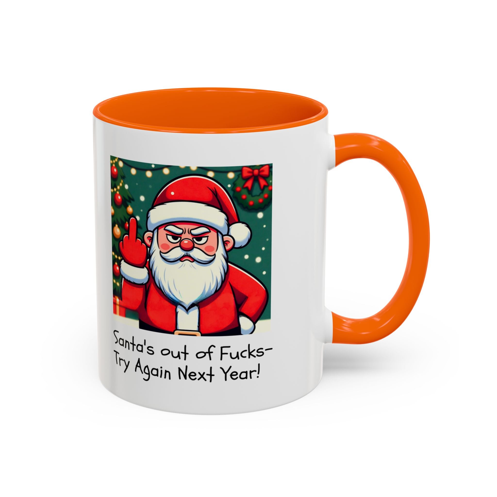 Bad Santa Middle Finger Mug | Rude and Offensive Christmas Funny Gag Gift