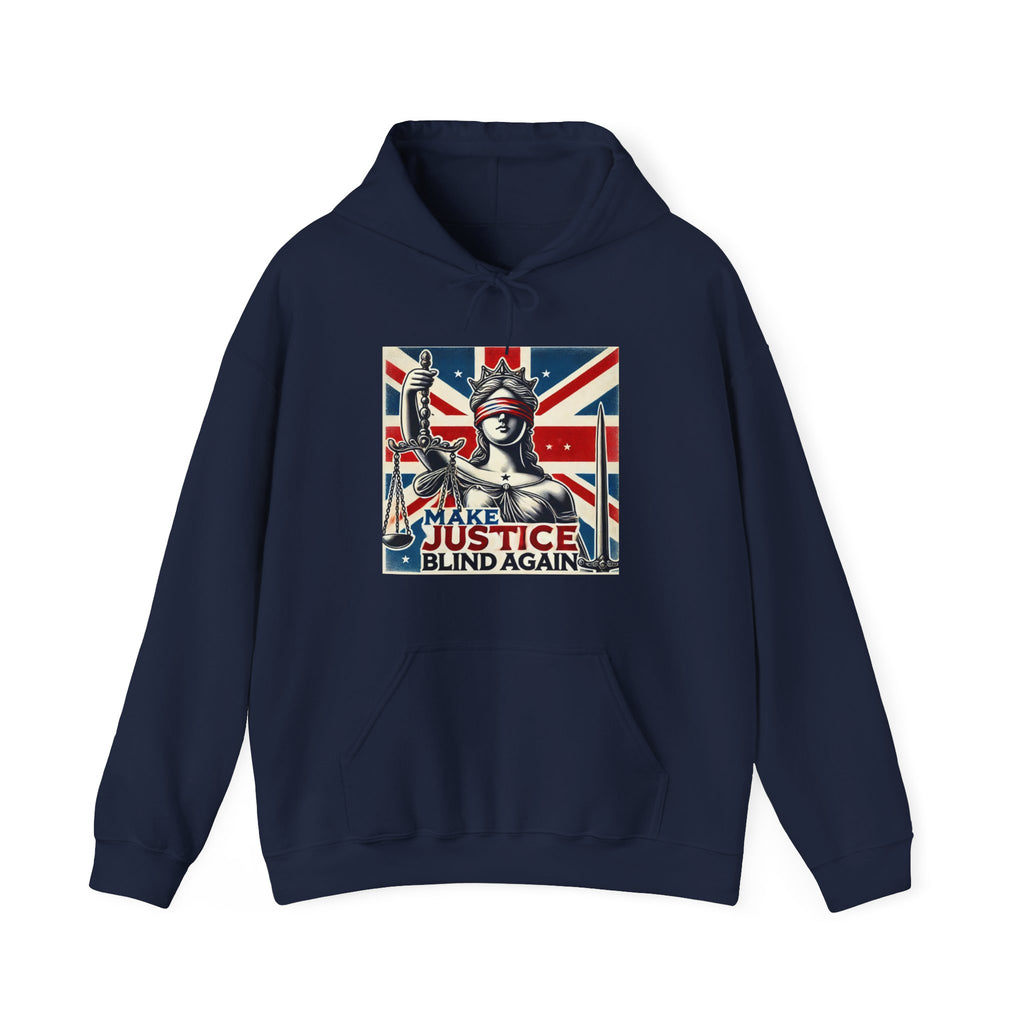 Make Justice Blind Again Hoodie | Unisex Sweatshirt for Rallies & Activism, Free Speech Marches, Political Protest apparel Cosy Days at Home