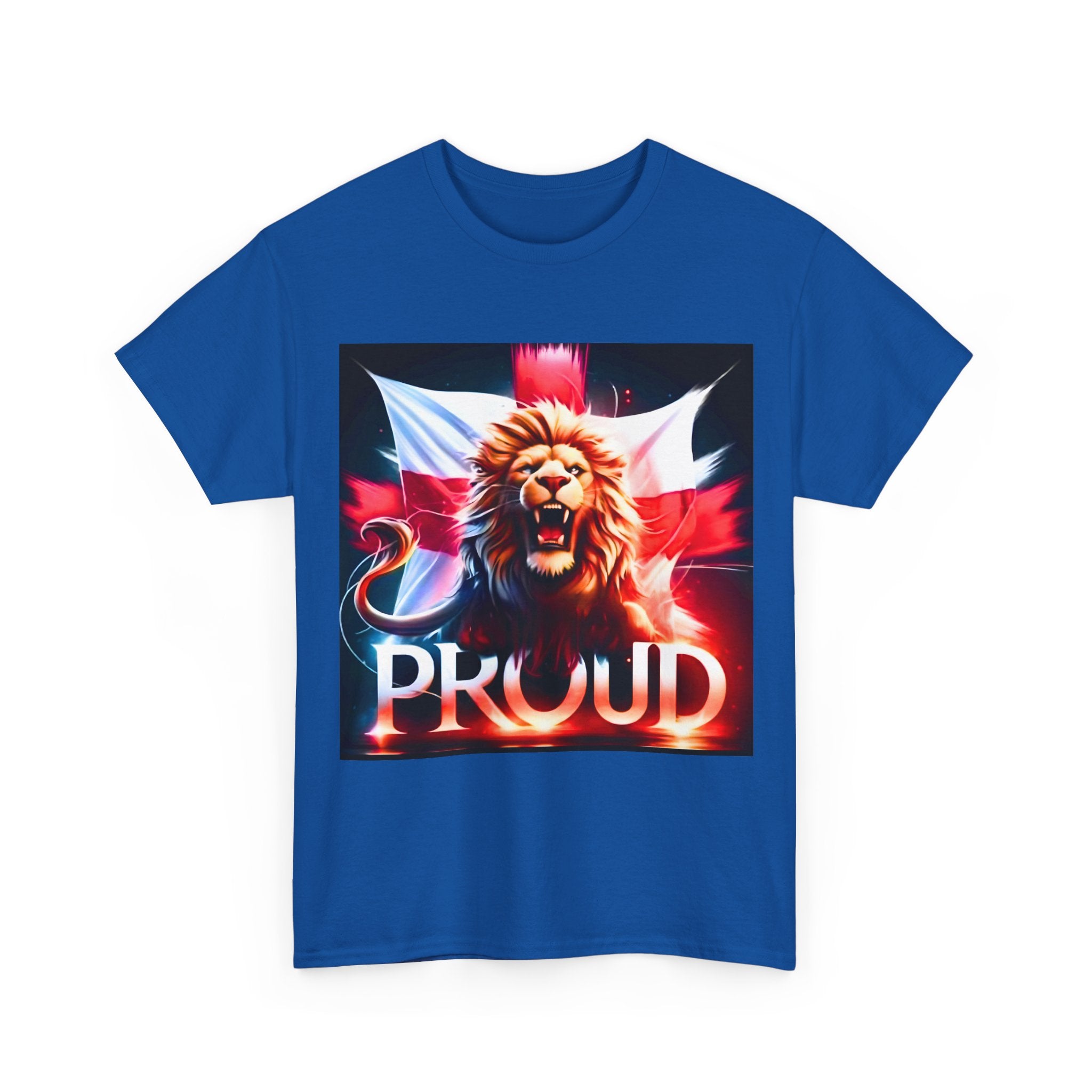 Proud Lion Unisex Cotton Tee | English Patriot Shirt | MEGA | Patriotic UK T-Shirt | Statement Shirt | National Pride Rally Merch