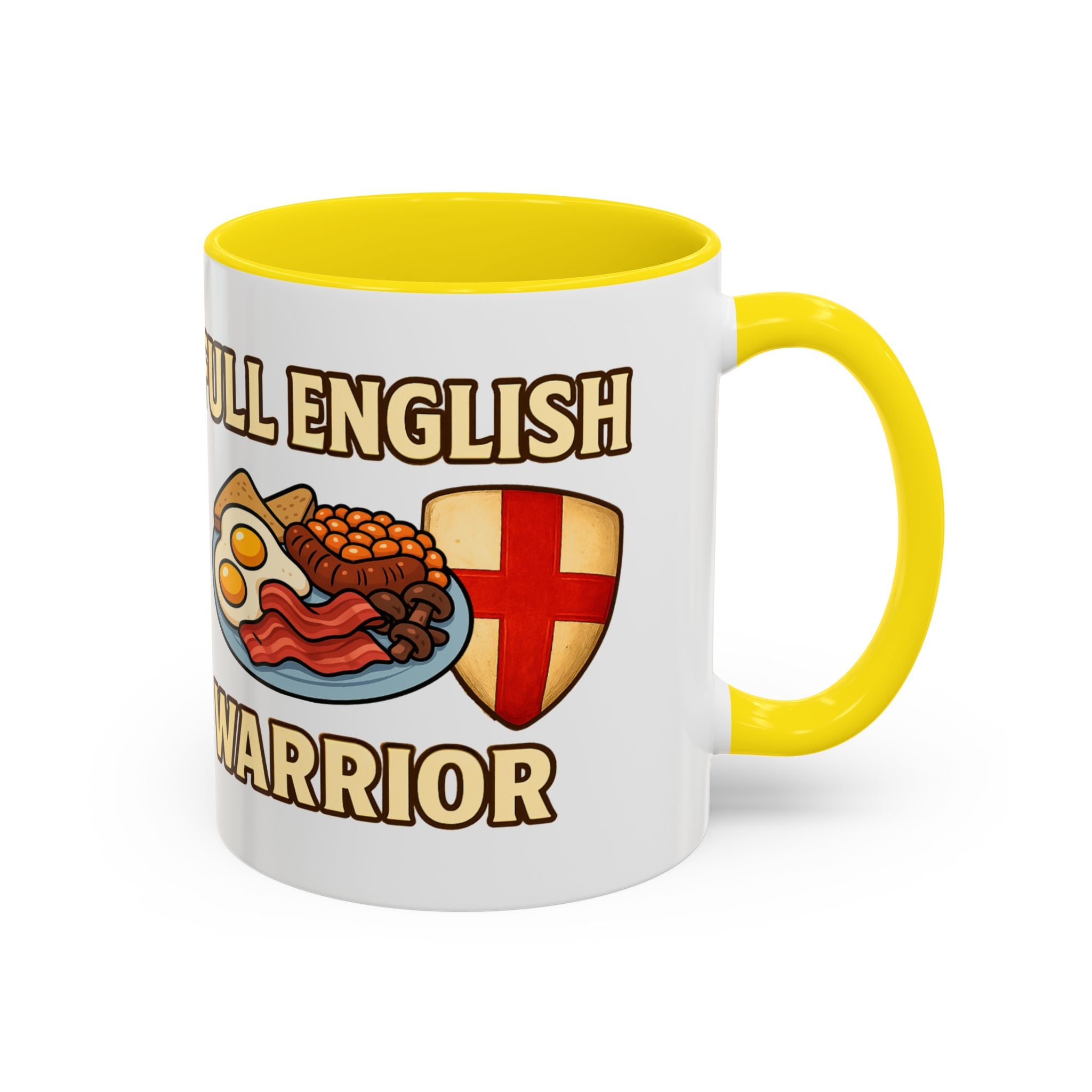 FULL ENGLISH WARRIOR | Funny 11oz Accent Coffee Mug | British Fry Up Lover Gift | Breakfast Enthusiast, English Culture