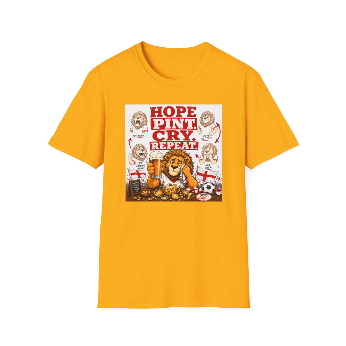 Three Lions Hope Pint Cry Repeat England football t-shirt, photo 4