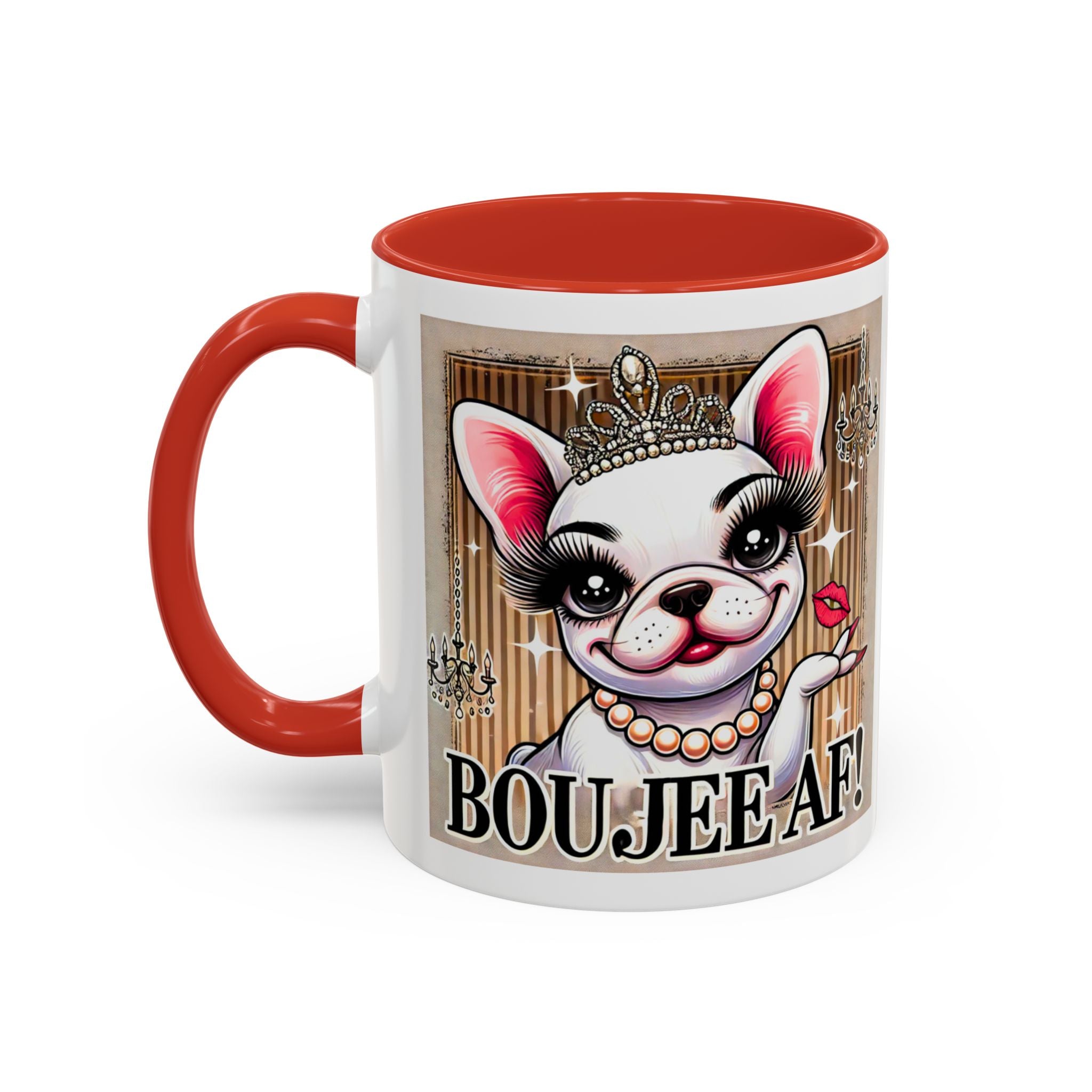 BOUJEE AF Frenchie Mug | 11oz Cute Ceramic Coffee Cup Gift for Animal Lovers | French Bulldog Novelty Mug