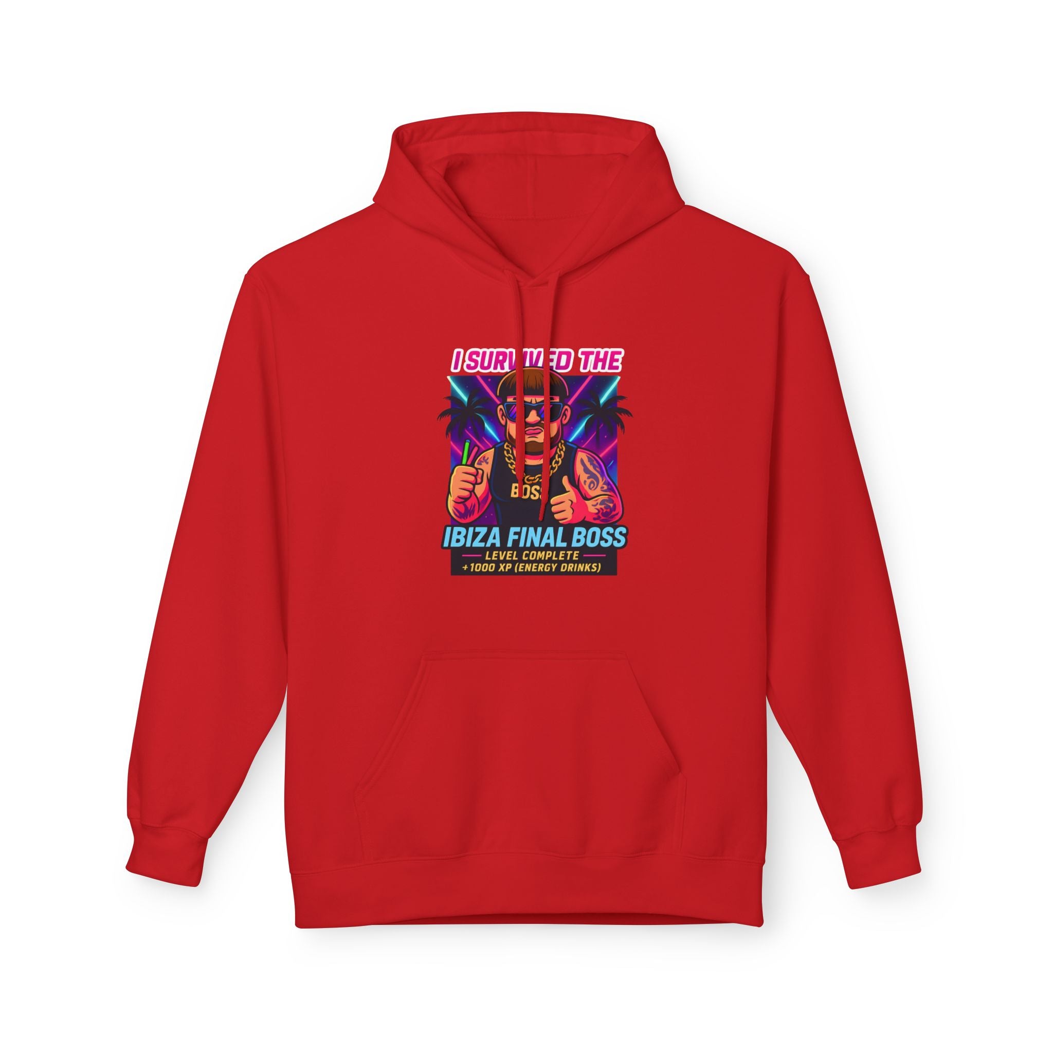 I Survived the Ibiza Final Boss Hoodie | Funny UK Summer Meme Sweatshirt | British Pop Culture Festival Gift Z | Unisex Rave Hoodie