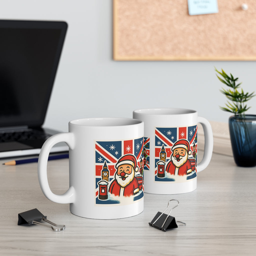 British Santa Mug | Father Christmas Gift | Hot Chocolate Cup, Christmas Mug