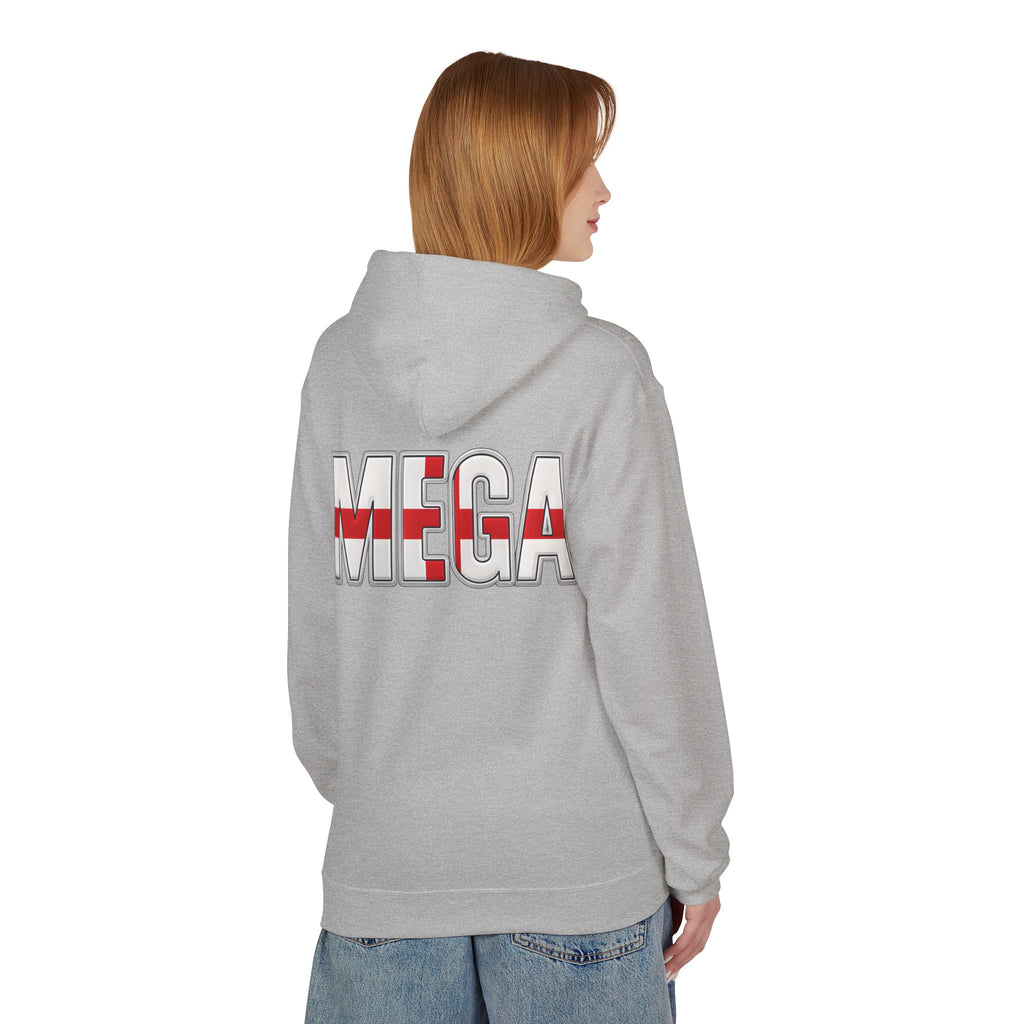 MEGA Hoodie with Shiny English Lion | Patriotic St George's Cross Unisex Hoodie | Funny Medieval England Gift