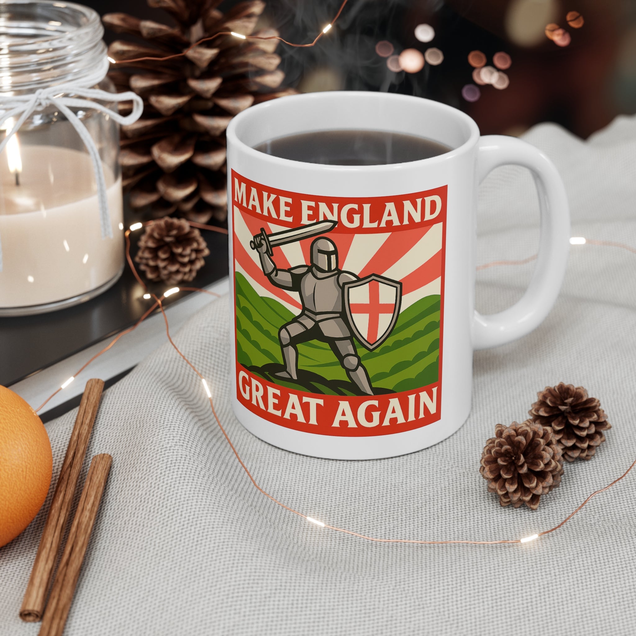 Make England Great Again Mug | Funny St. George Medieval Knight Cup | English Patriot Gift | Epic Coffee & Tea Mug